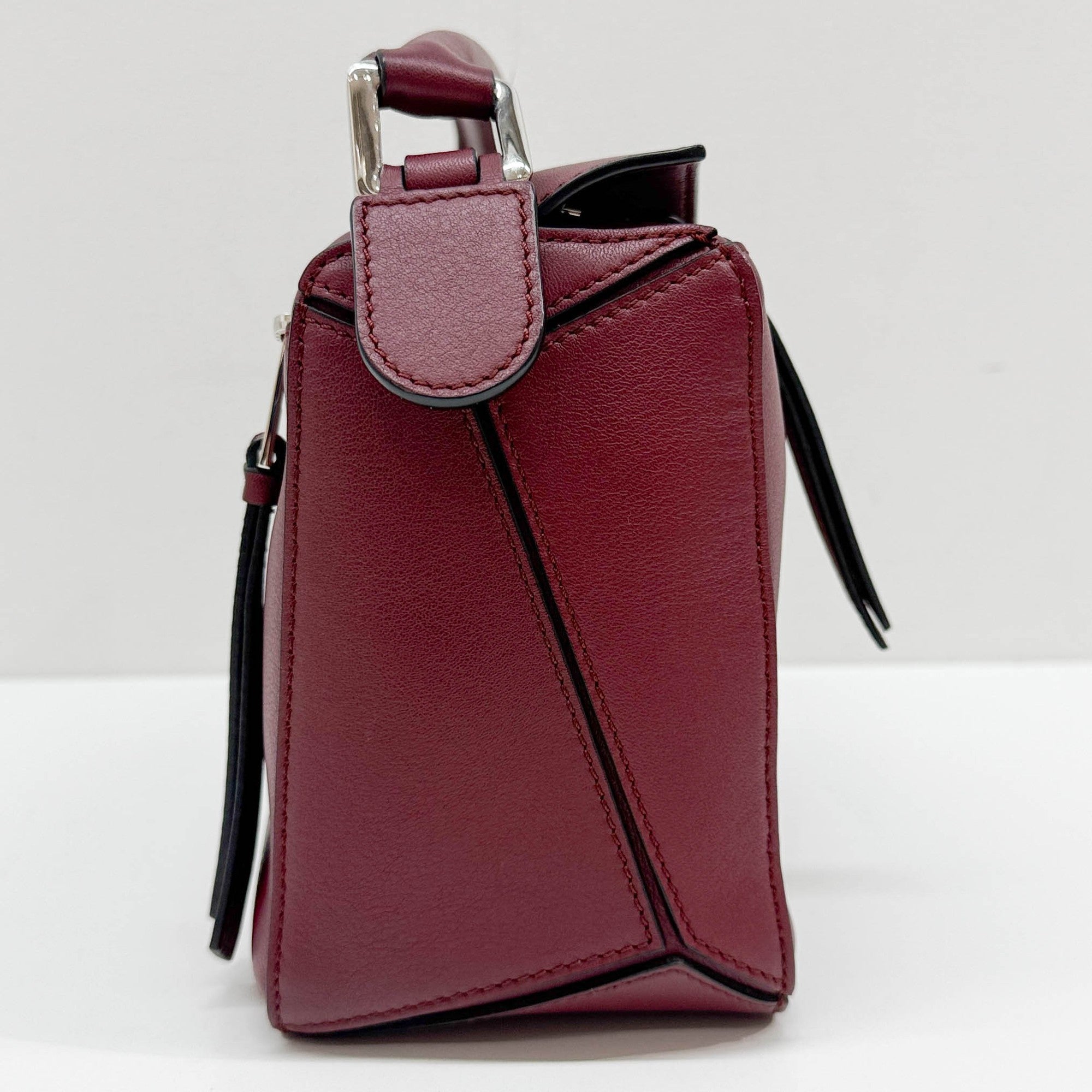 Puzzle Red Leather Two-Way Bag