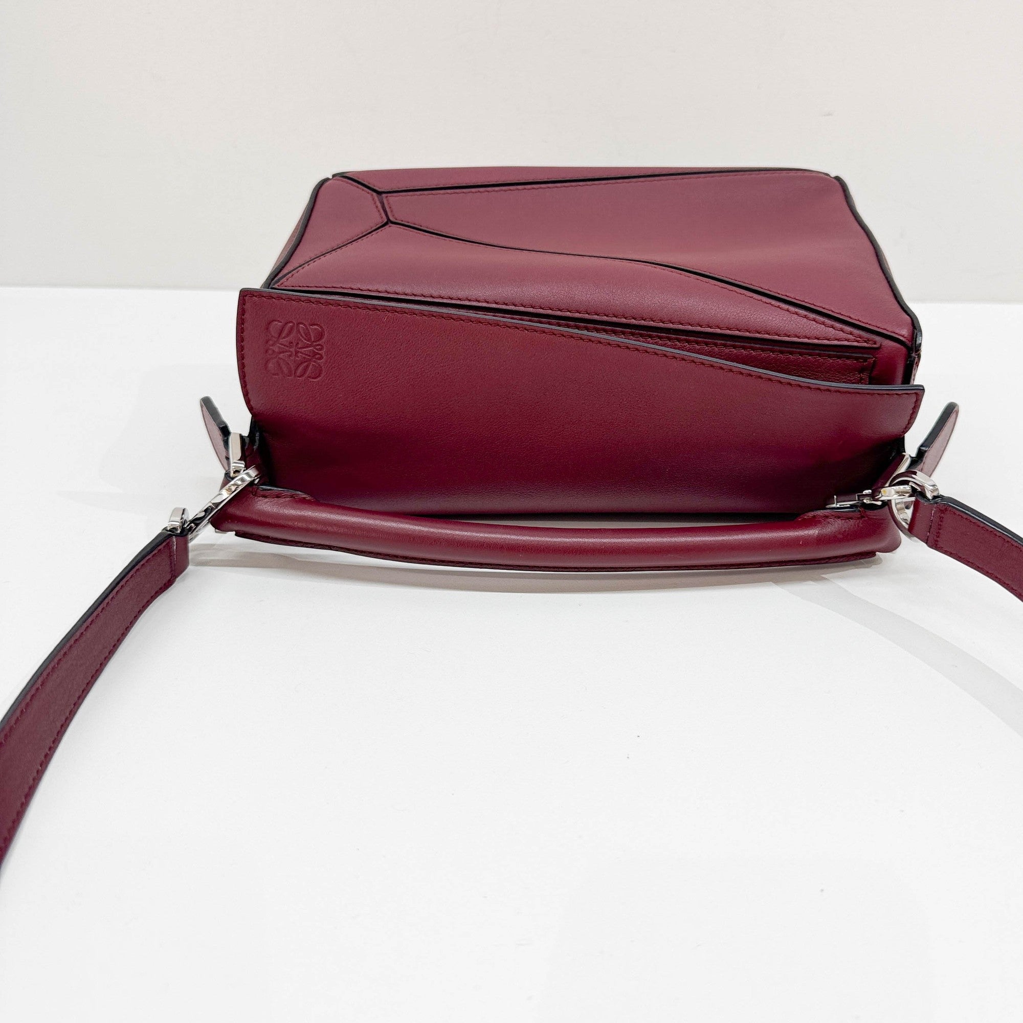 Puzzle Red Leather Two-Way Bag