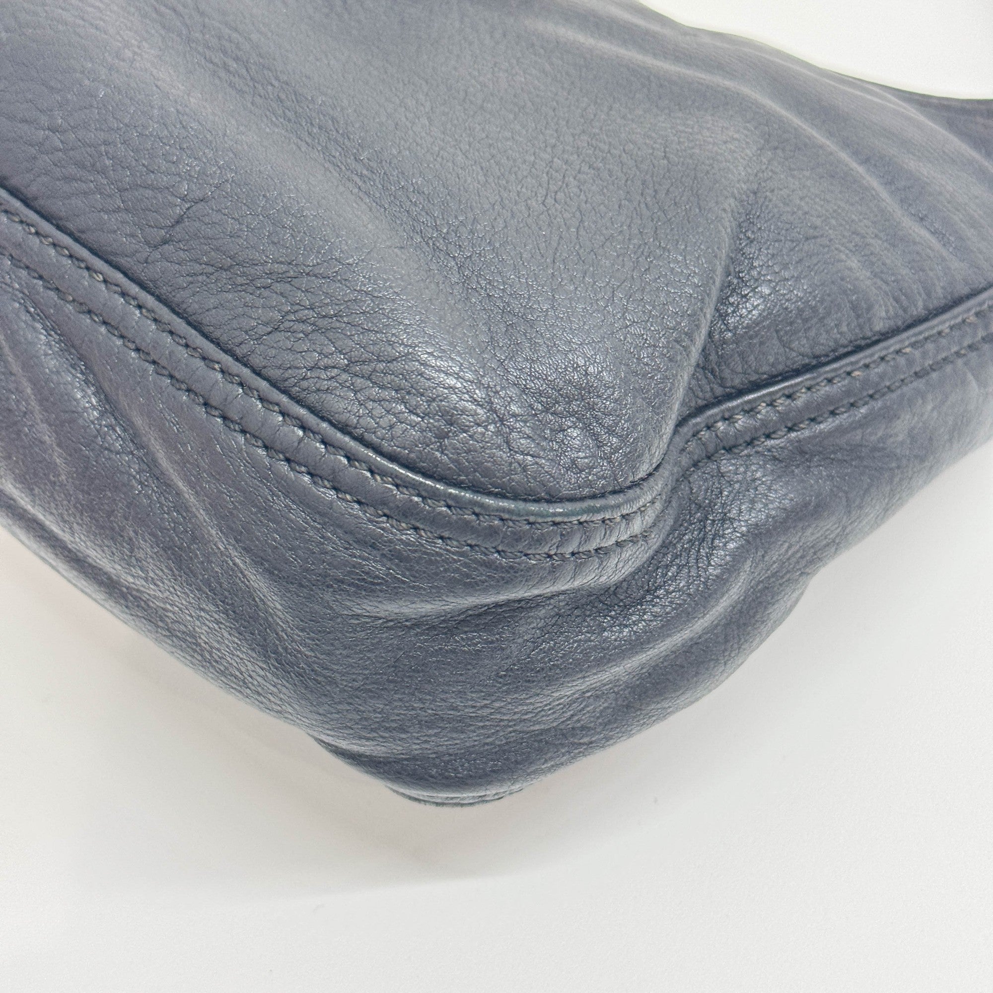 Mamma Baguette Black Leather Shoulder Bag