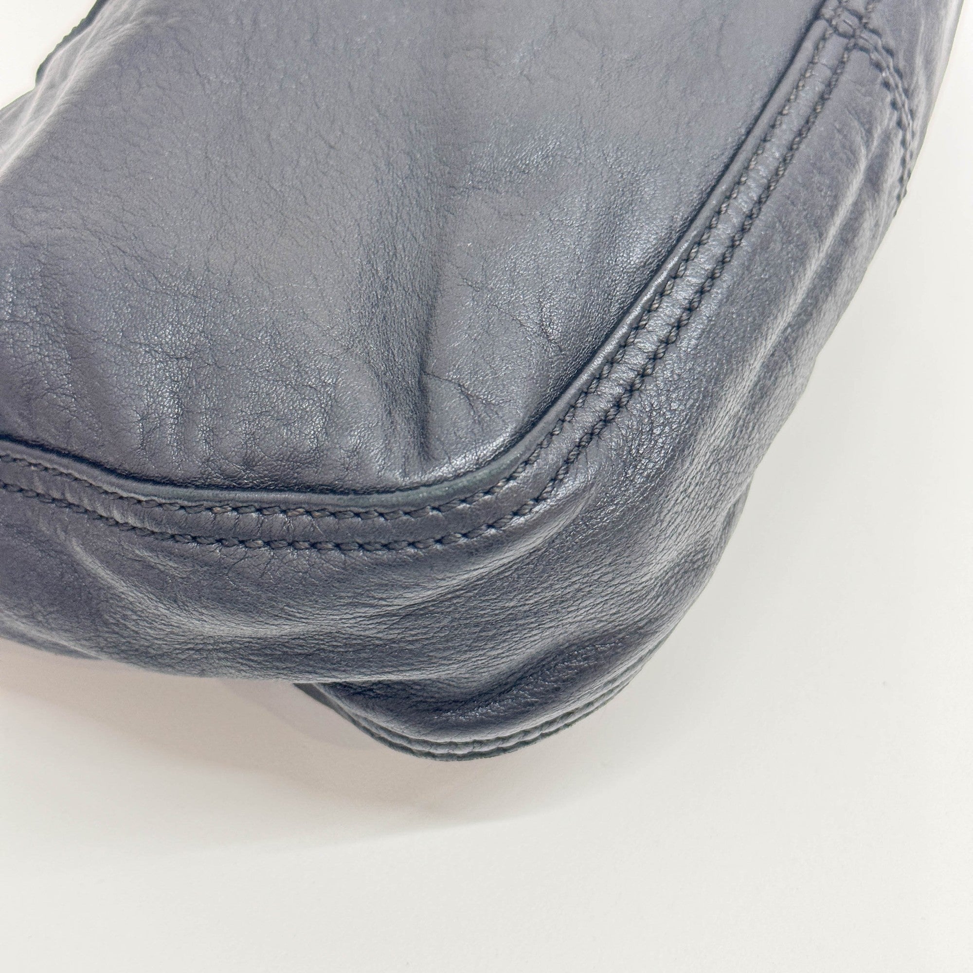 Mamma Baguette Black Leather Shoulder Bag