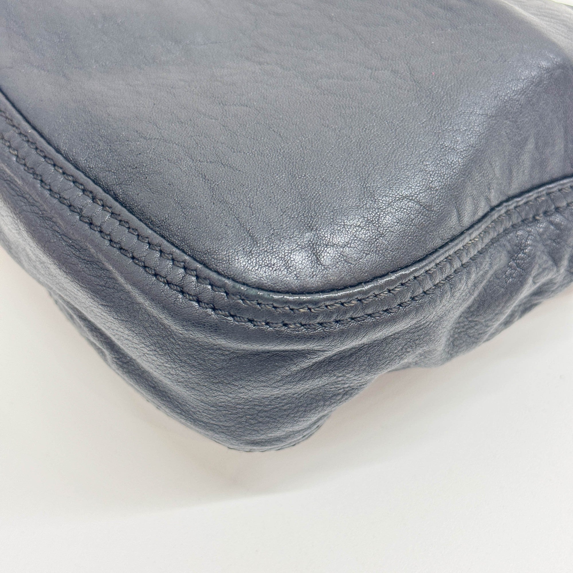 Mamma Baguette Black Leather Shoulder Bag