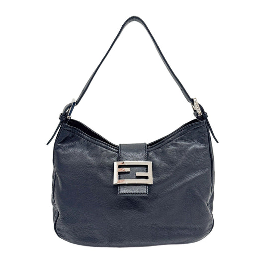 Mamma Baguette Black Leather Shoulder Bag