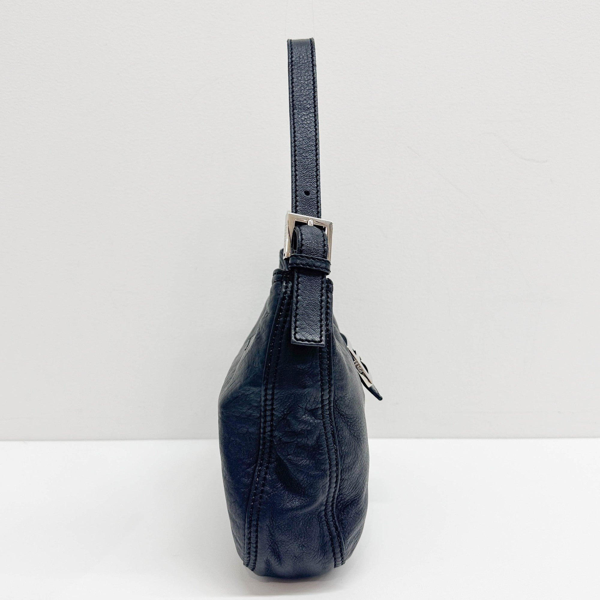 Mamma Baguette Black Leather Shoulder Bag