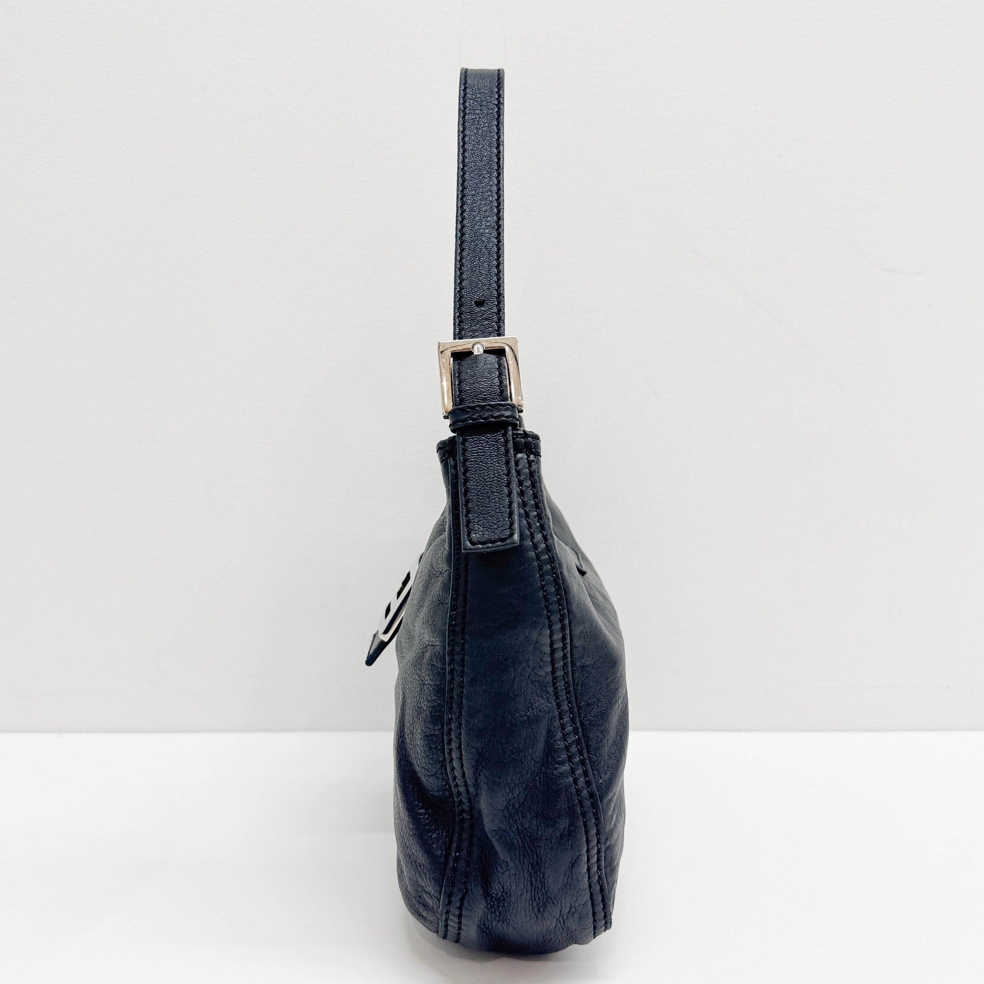 Mamma Baguette Black Leather Shoulder Bag