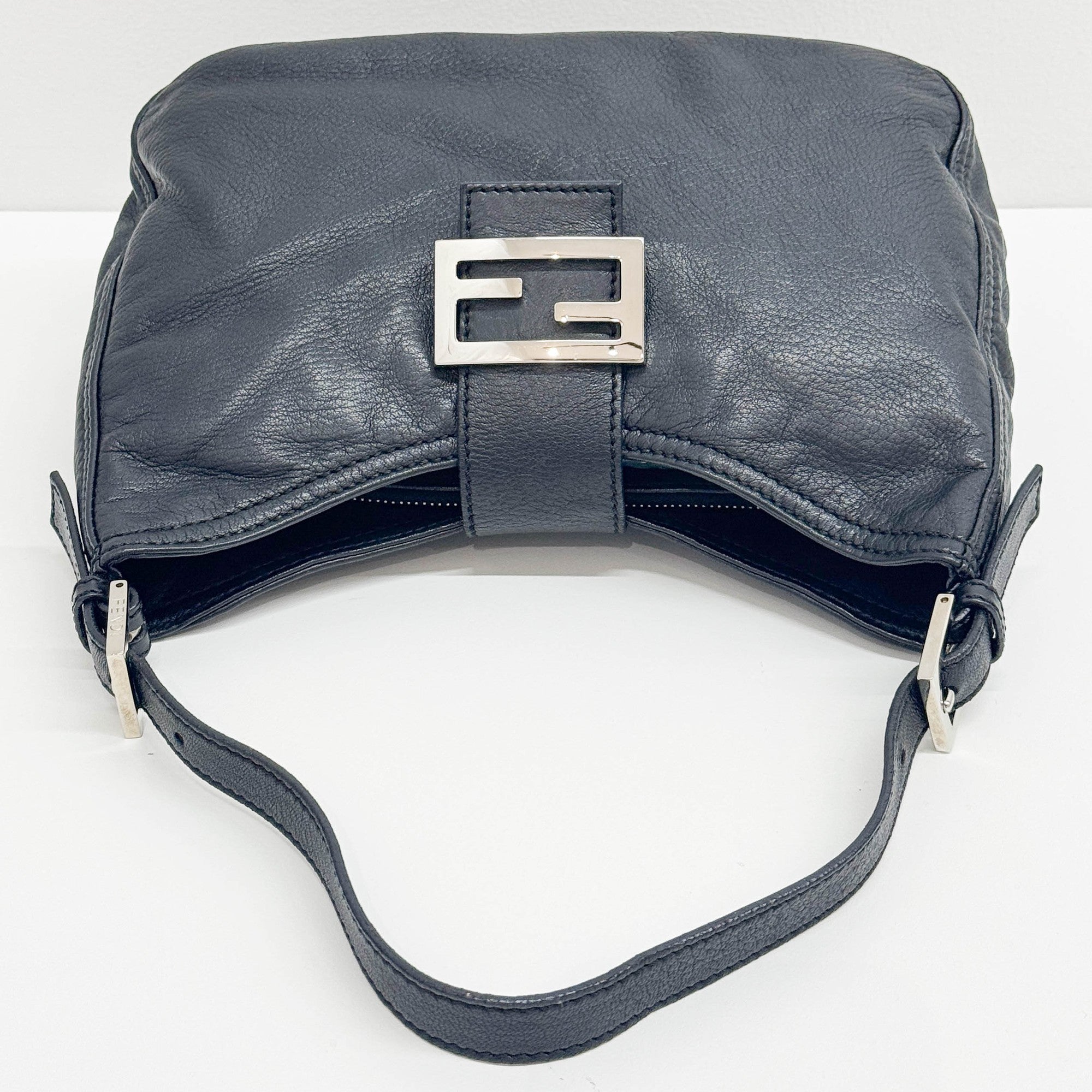 Mamma Baguette Black Leather Shoulder Bag