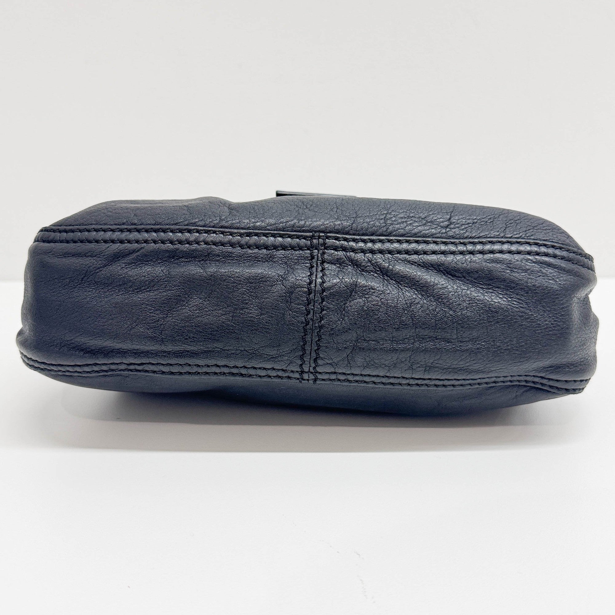 Mamma Baguette Black Leather Shoulder Bag