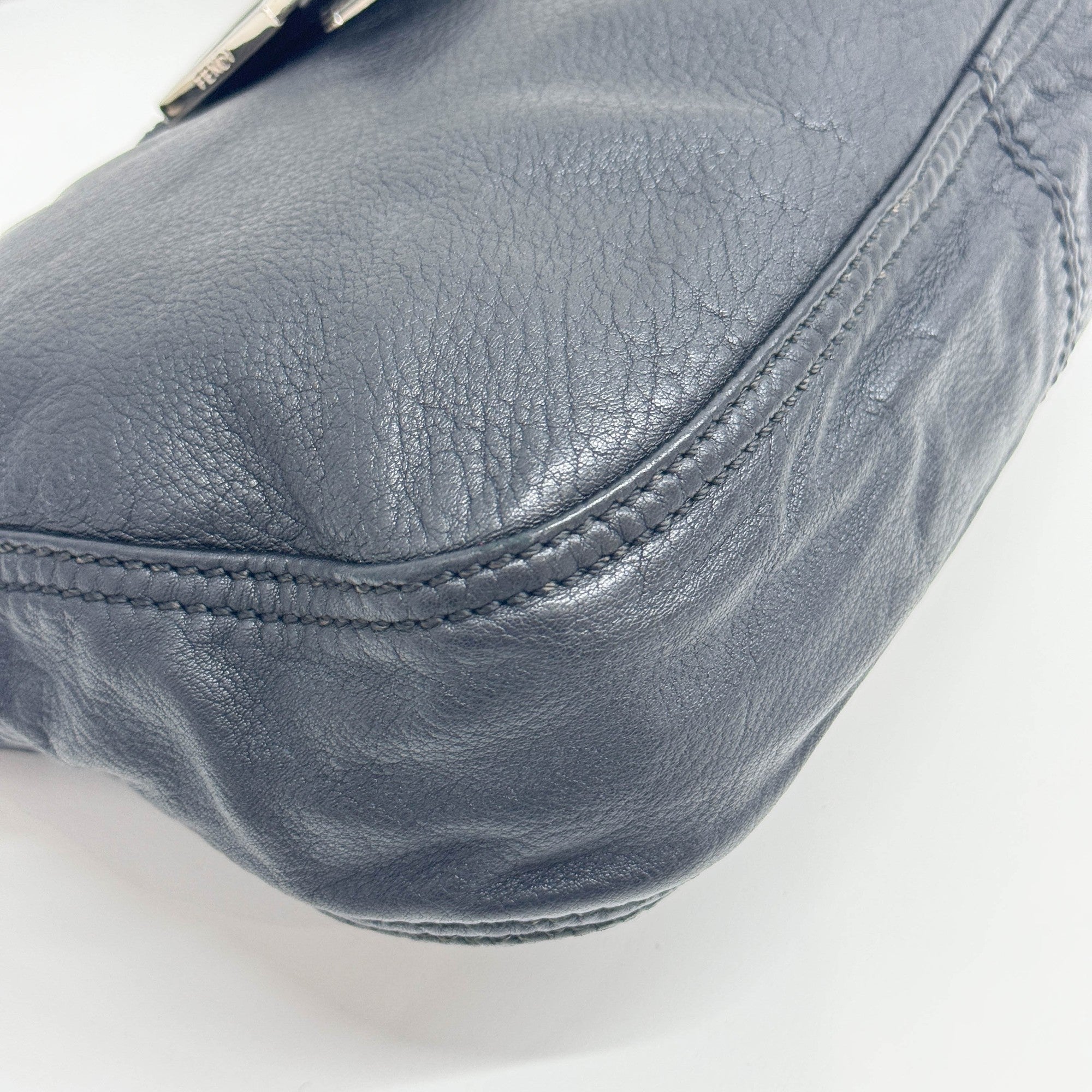 Mamma Baguette Black Leather Shoulder Bag