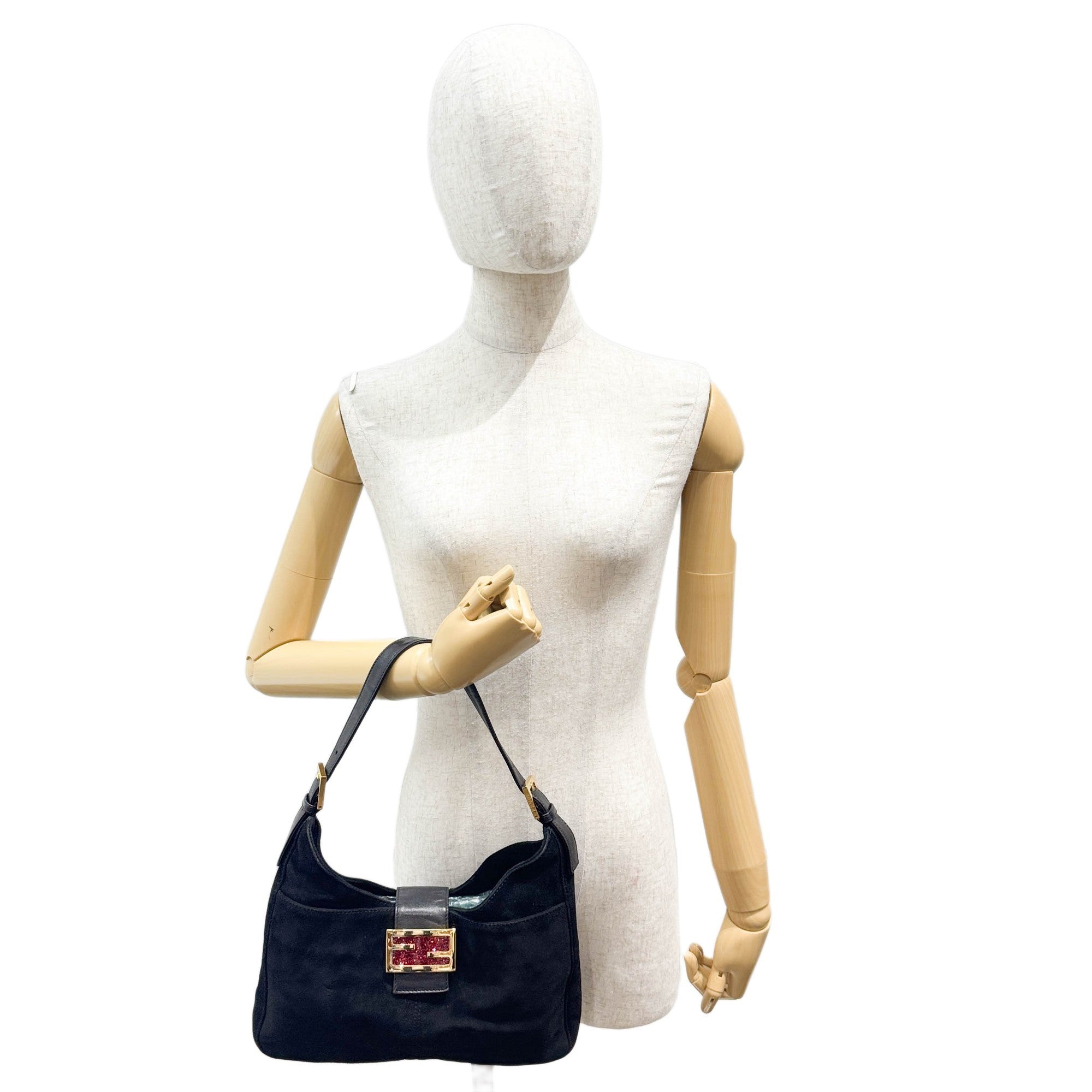 Black Suede Shoulder Bag