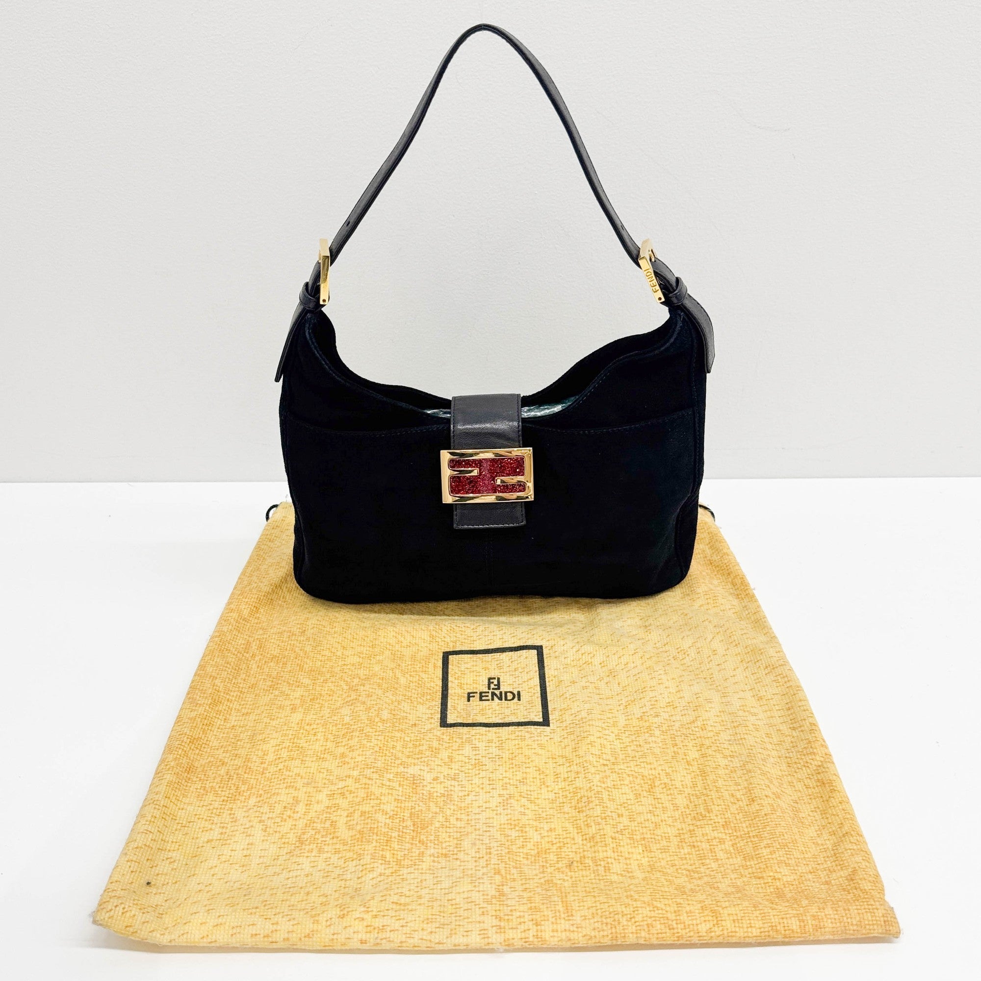 Black Suede Shoulder Bag
