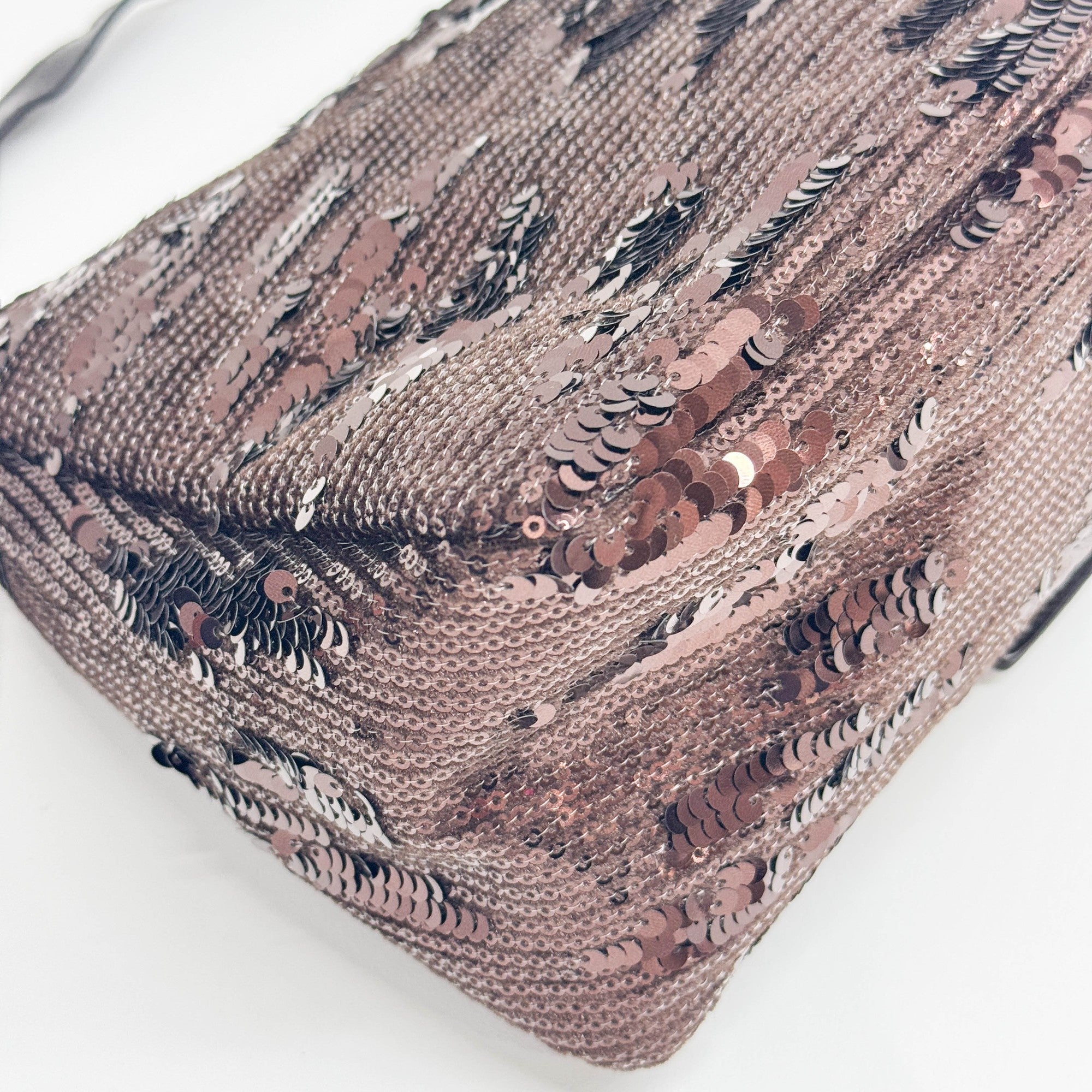 Mamma Baguette Brown Sequin Shoulder Bag