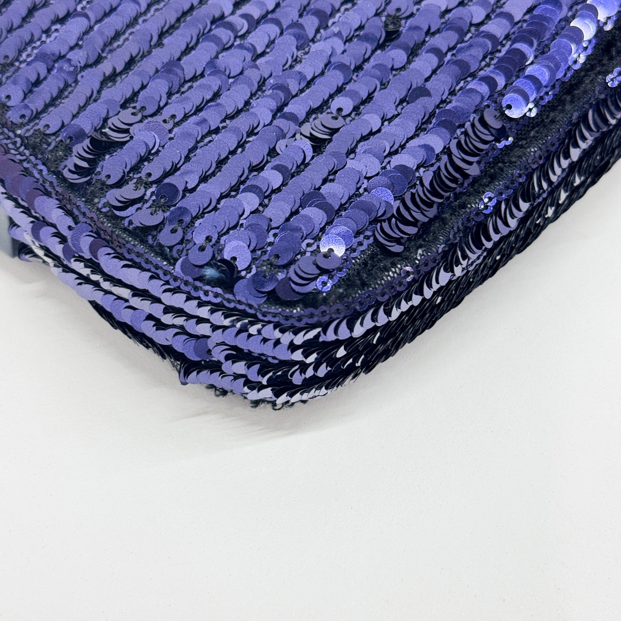 Baguette Blue Sequin Shoulder Bag