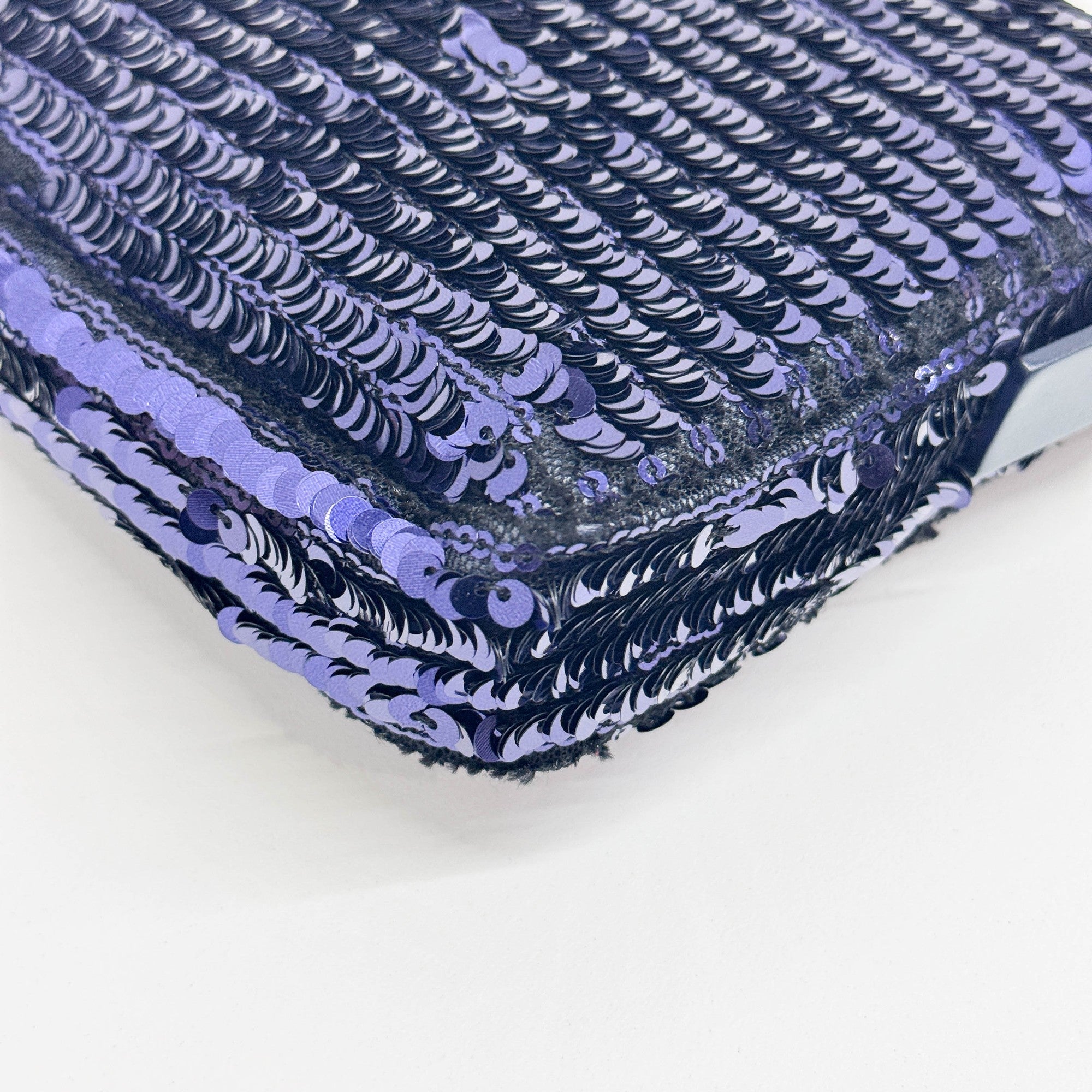 Baguette Blue Sequin Shoulder Bag