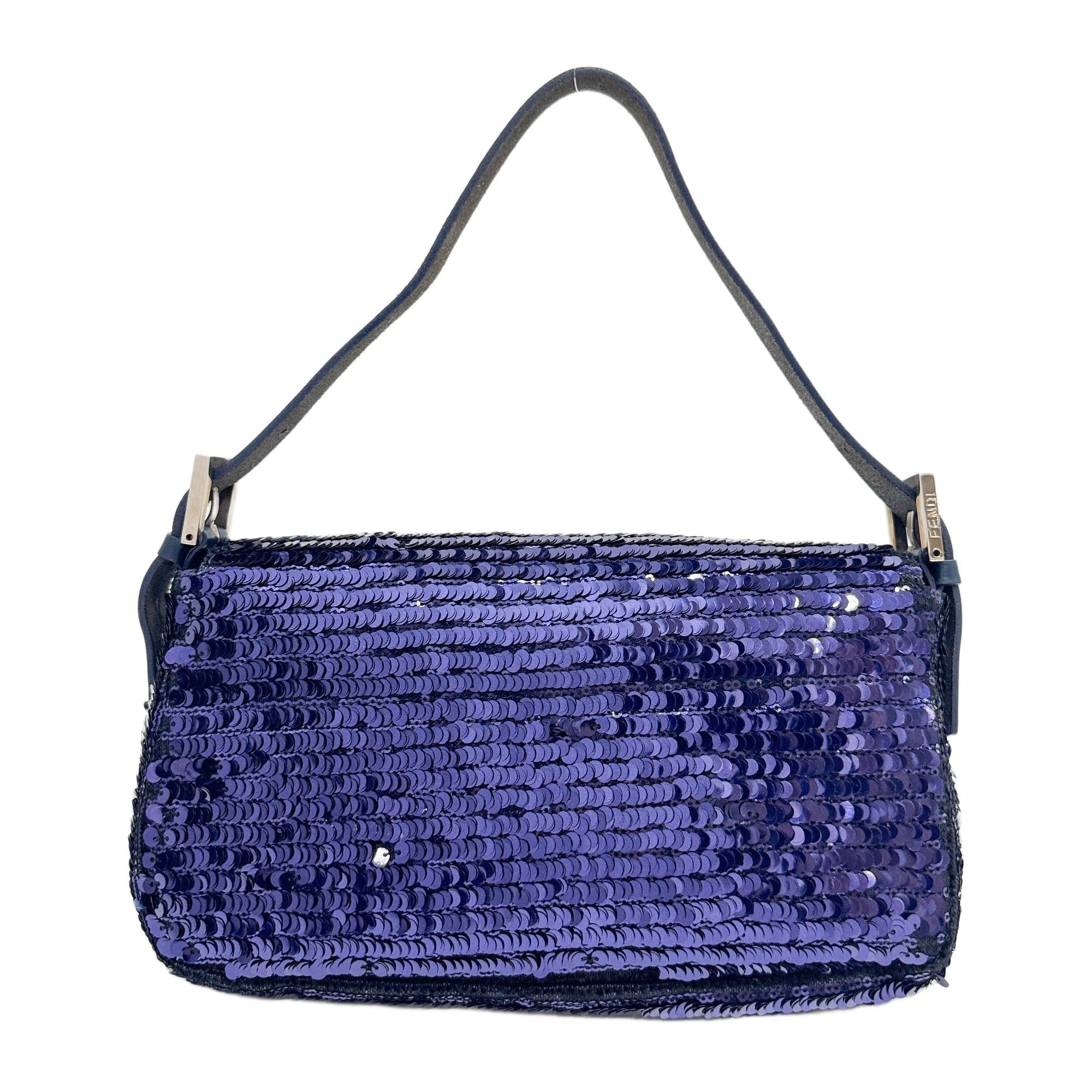 Baguette Blue Sequin Shoulder Bag