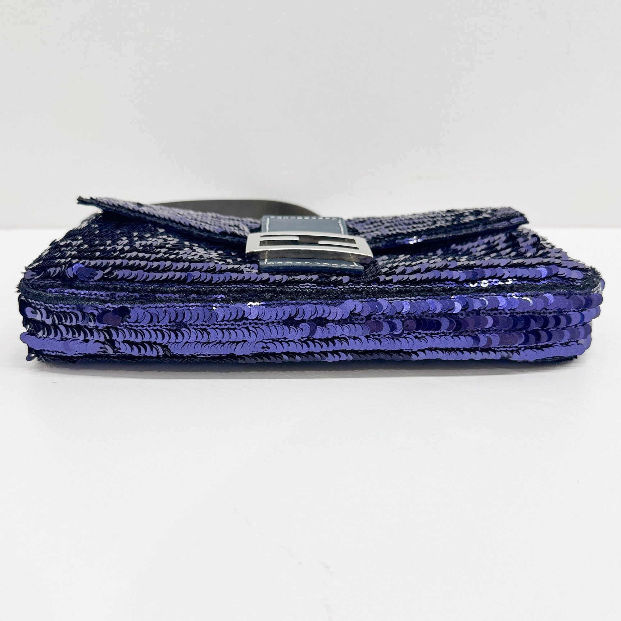 Baguette Blue Sequin Shoulder Bag