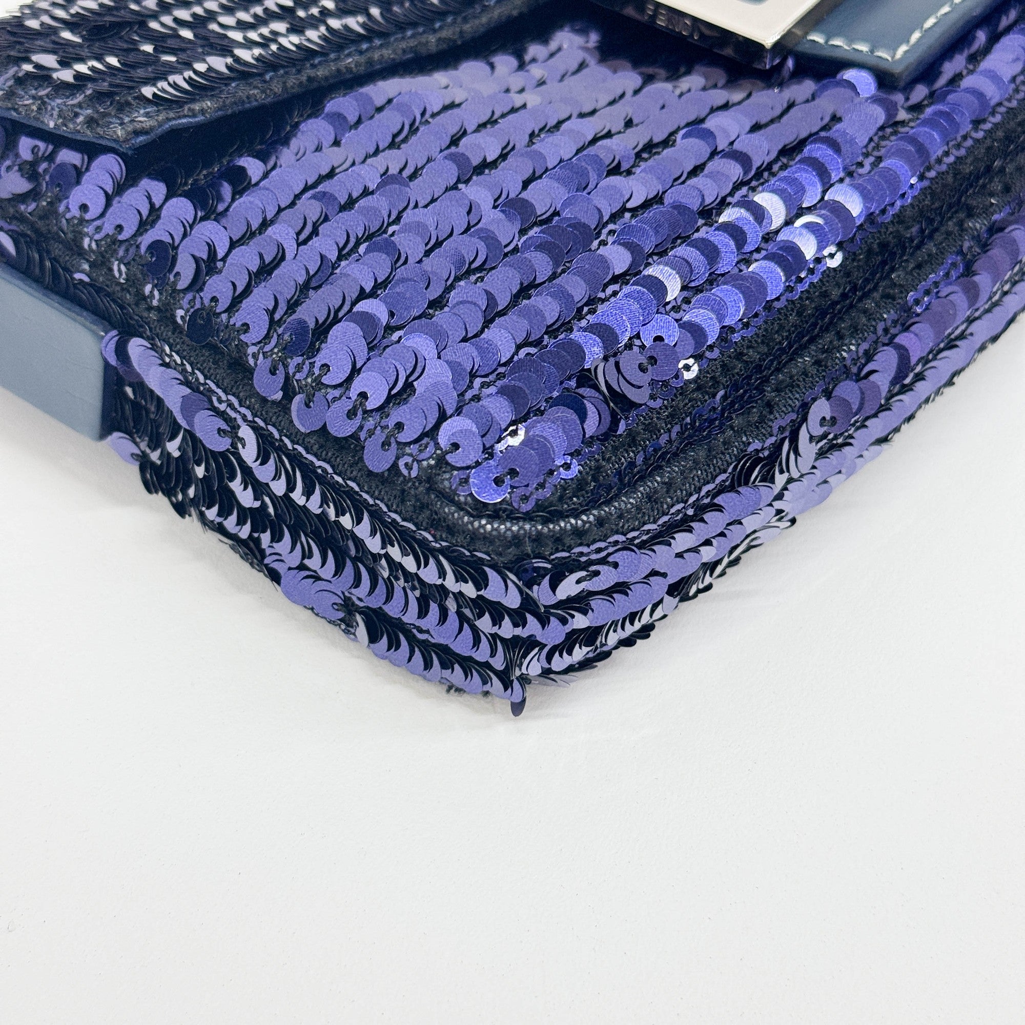 Baguette Blue Sequin Shoulder Bag