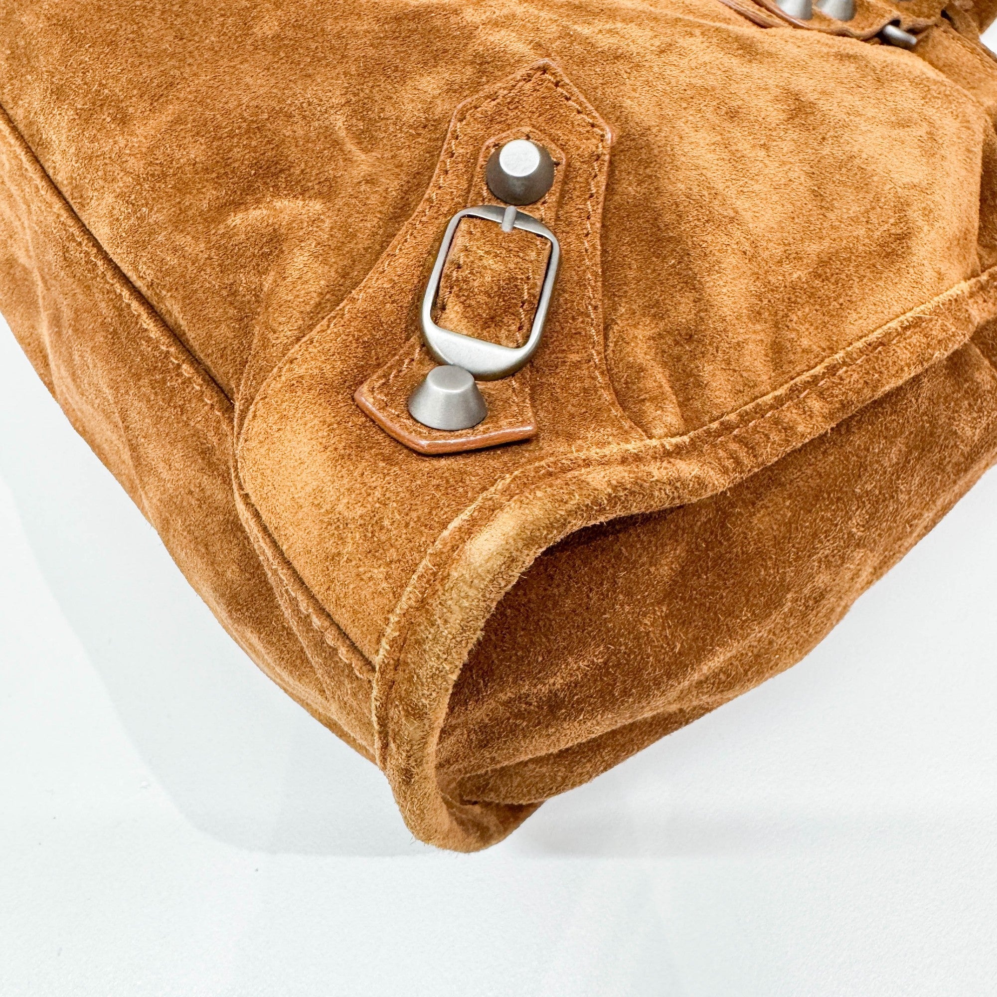 The City Brown Suede Two-Way Bag