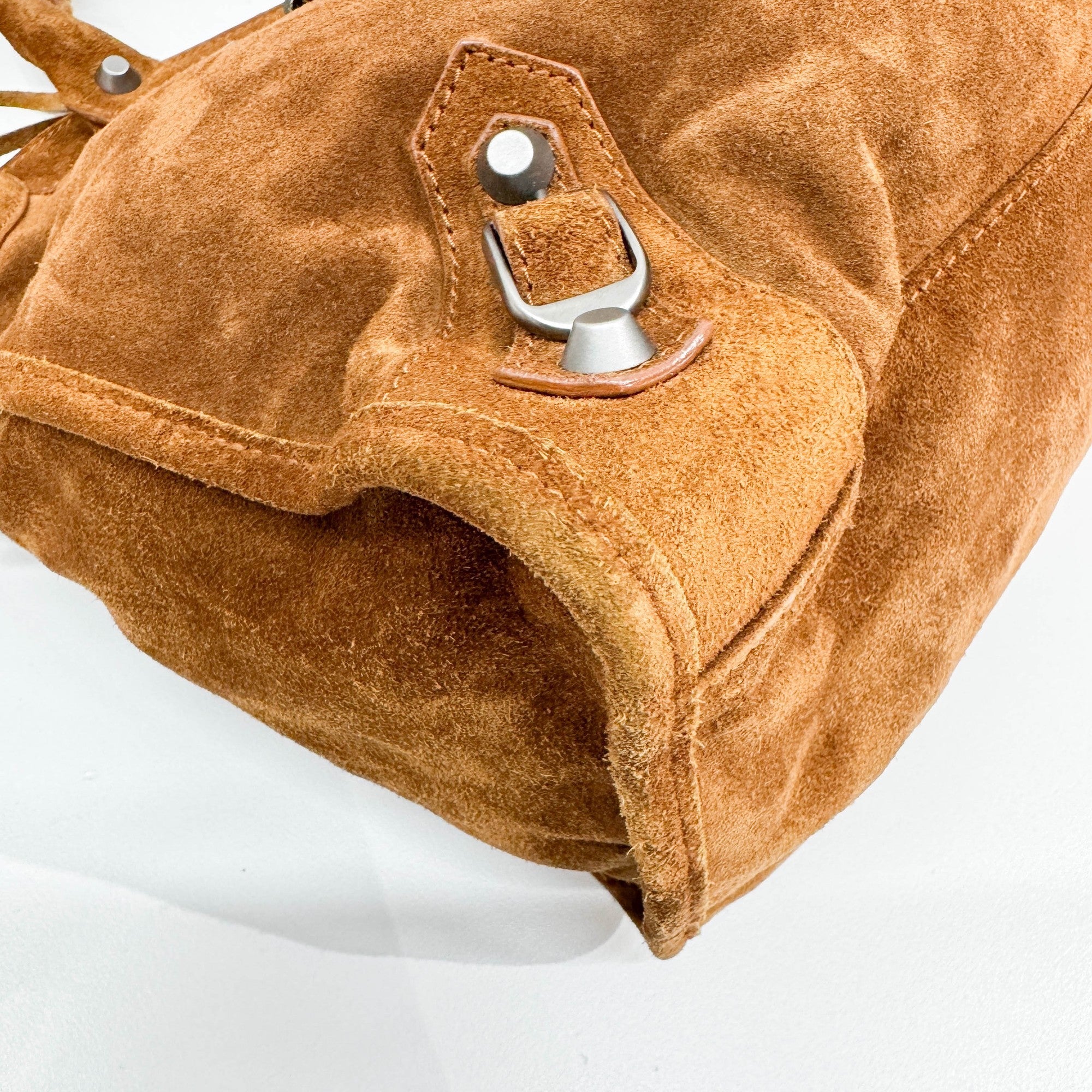 The City Brown Suede Two-Way Bag