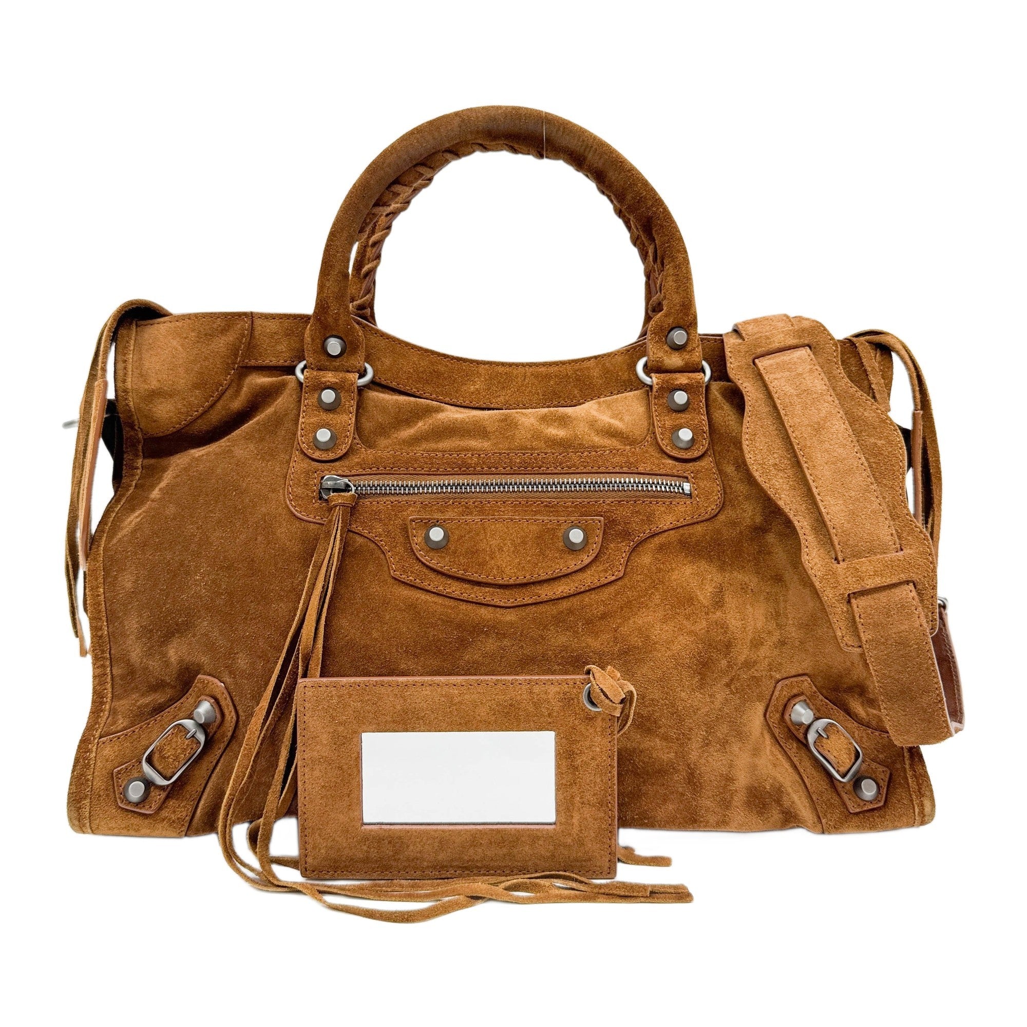 The City Brown Suede Two-Way Bag