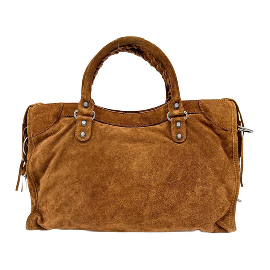 The City Brown Suede Two-Way Bag