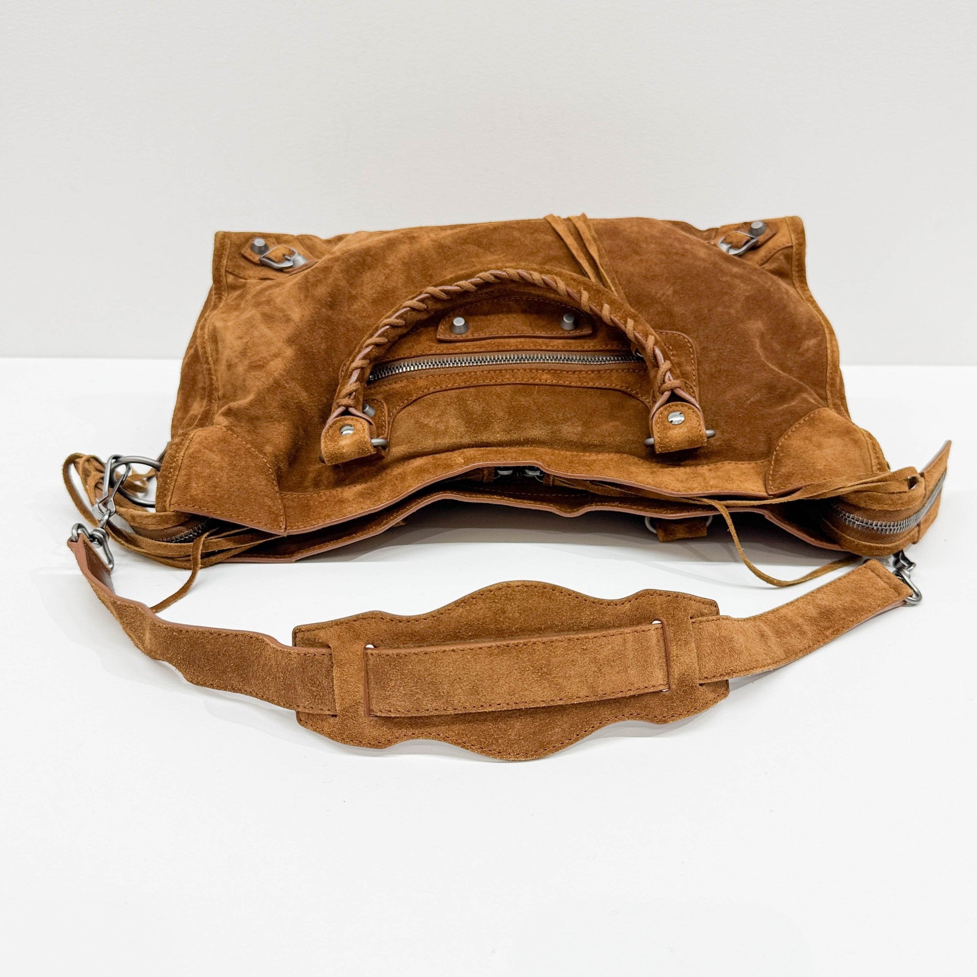The City Brown Suede Two-Way Bag