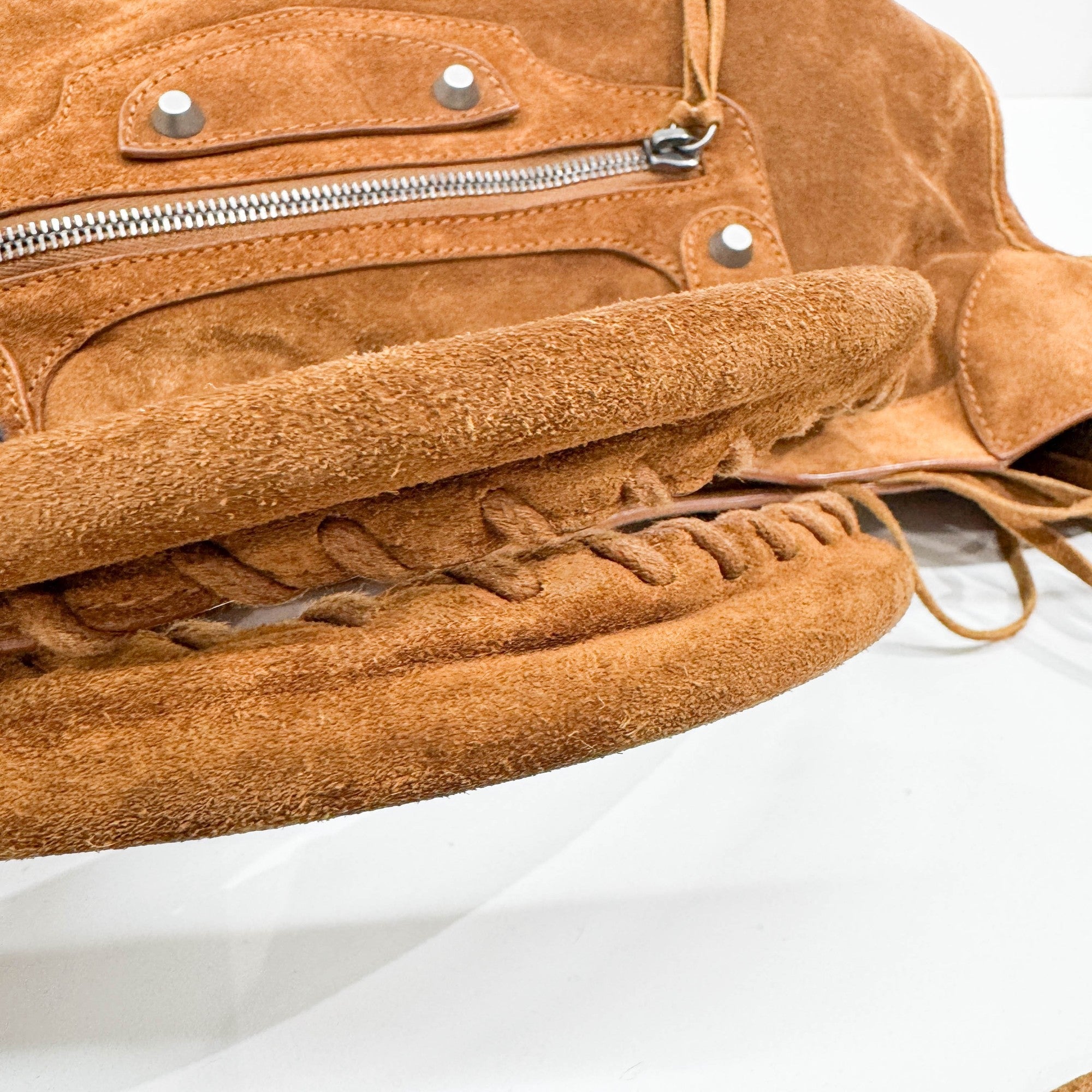 The City Brown Suede Two-Way Bag