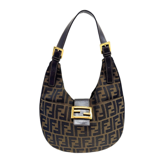 Zucca Brown Canvas Shoulder Bag