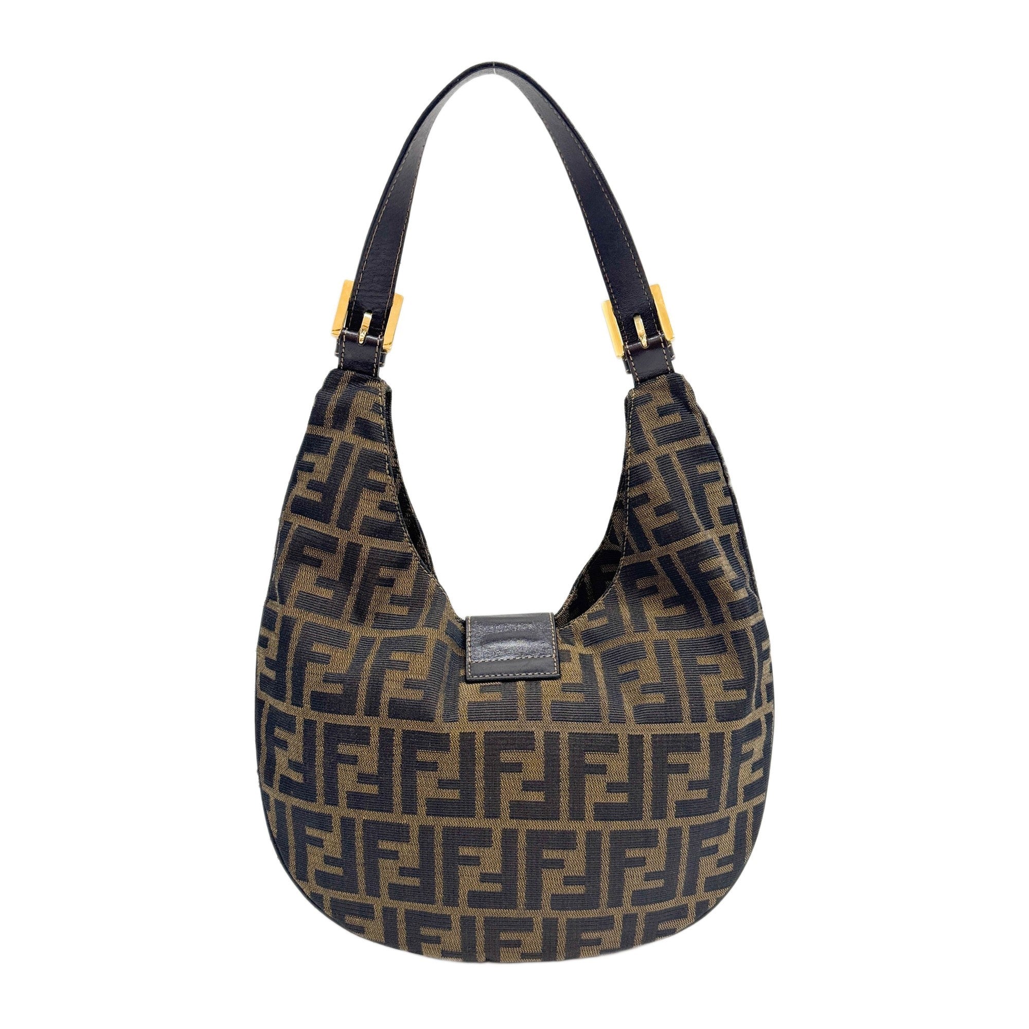 Zucca Brown Canvas Shoulder Bag