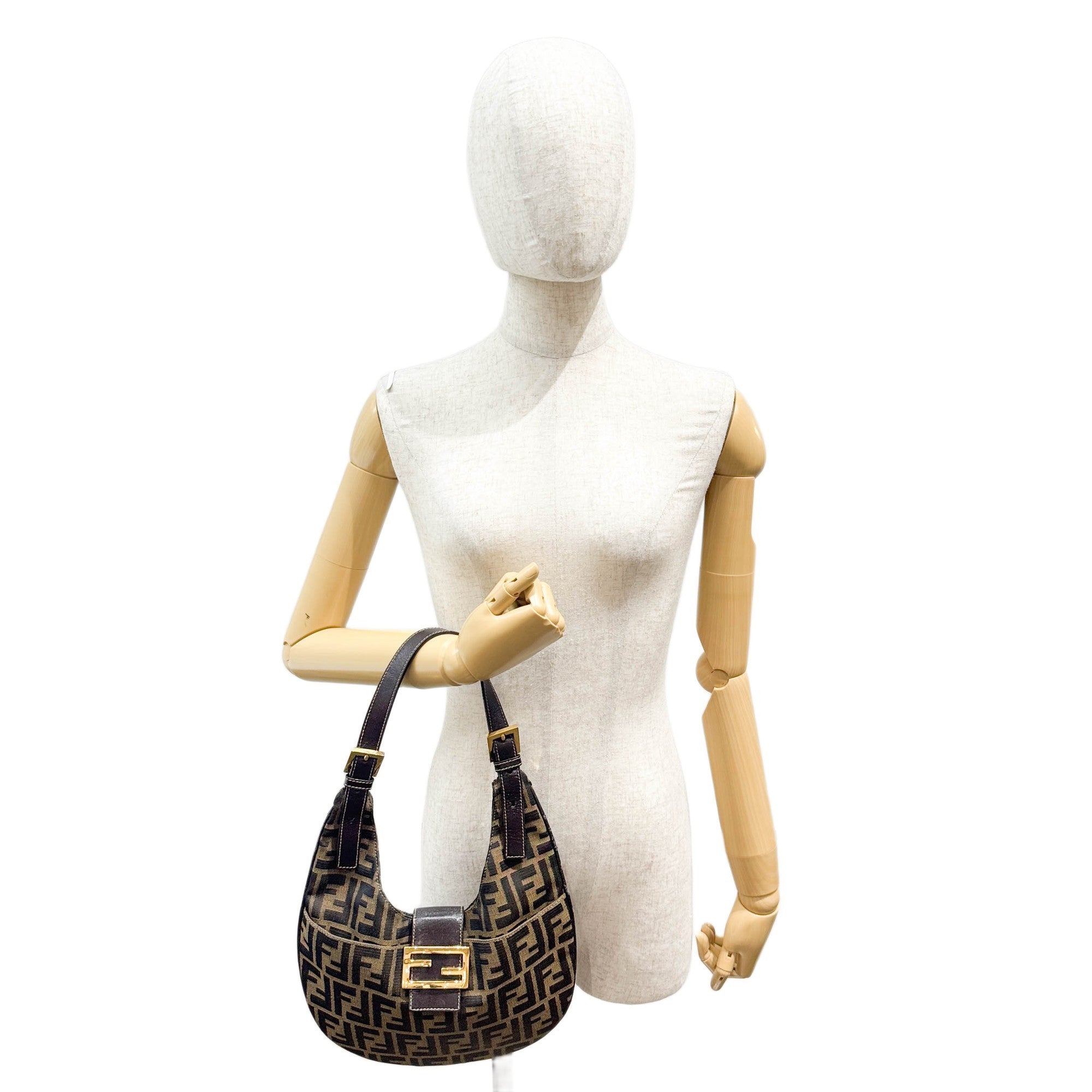 Zucca Brown Canvas Shoulder Bag