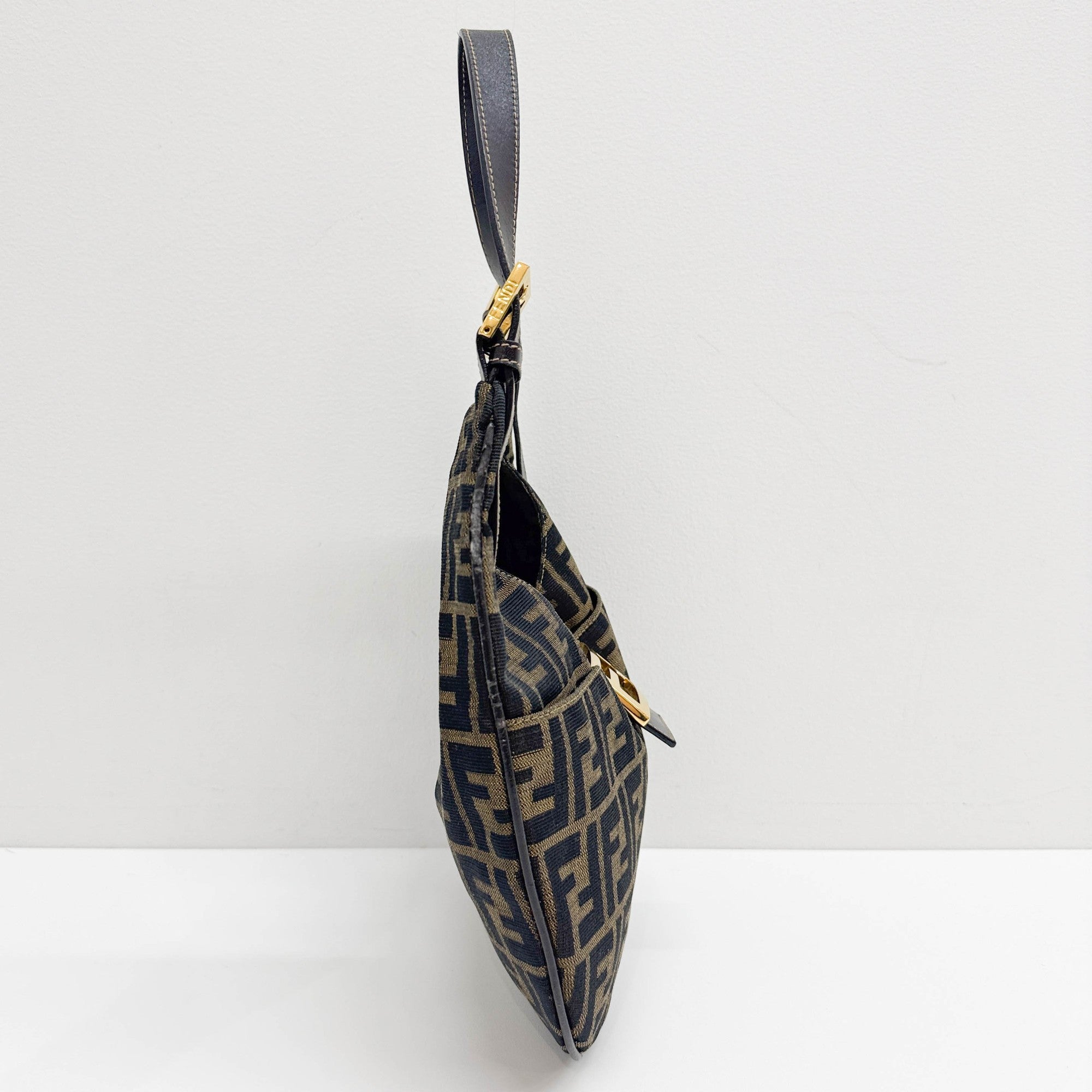 Zucca Brown Canvas Shoulder Bag