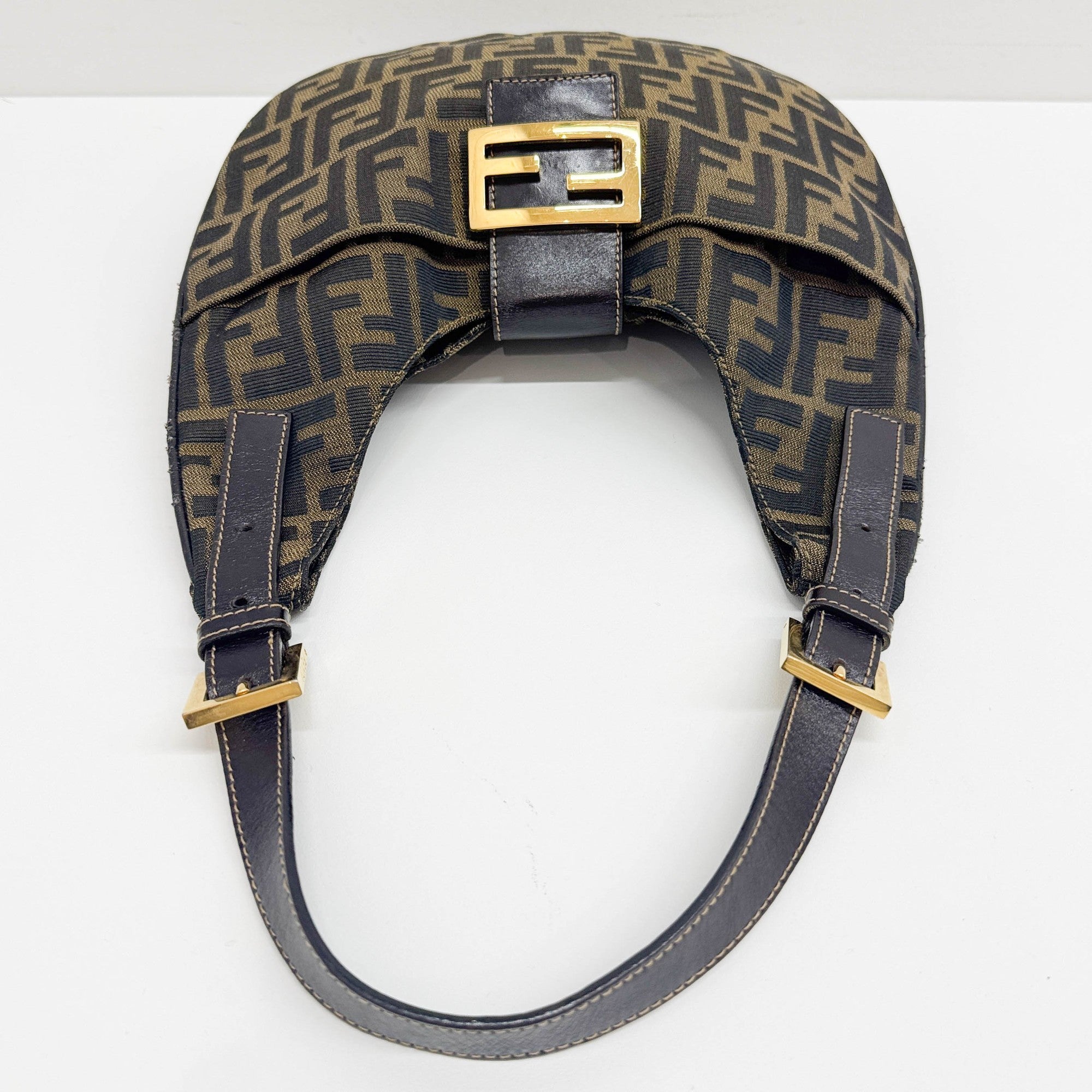 Zucca Brown Canvas Shoulder Bag