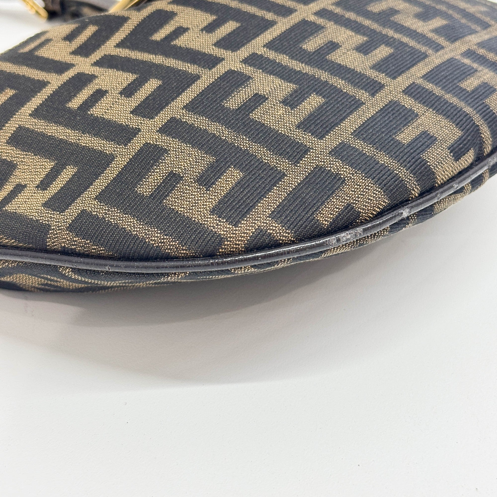 Zucca Brown Canvas Shoulder Bag