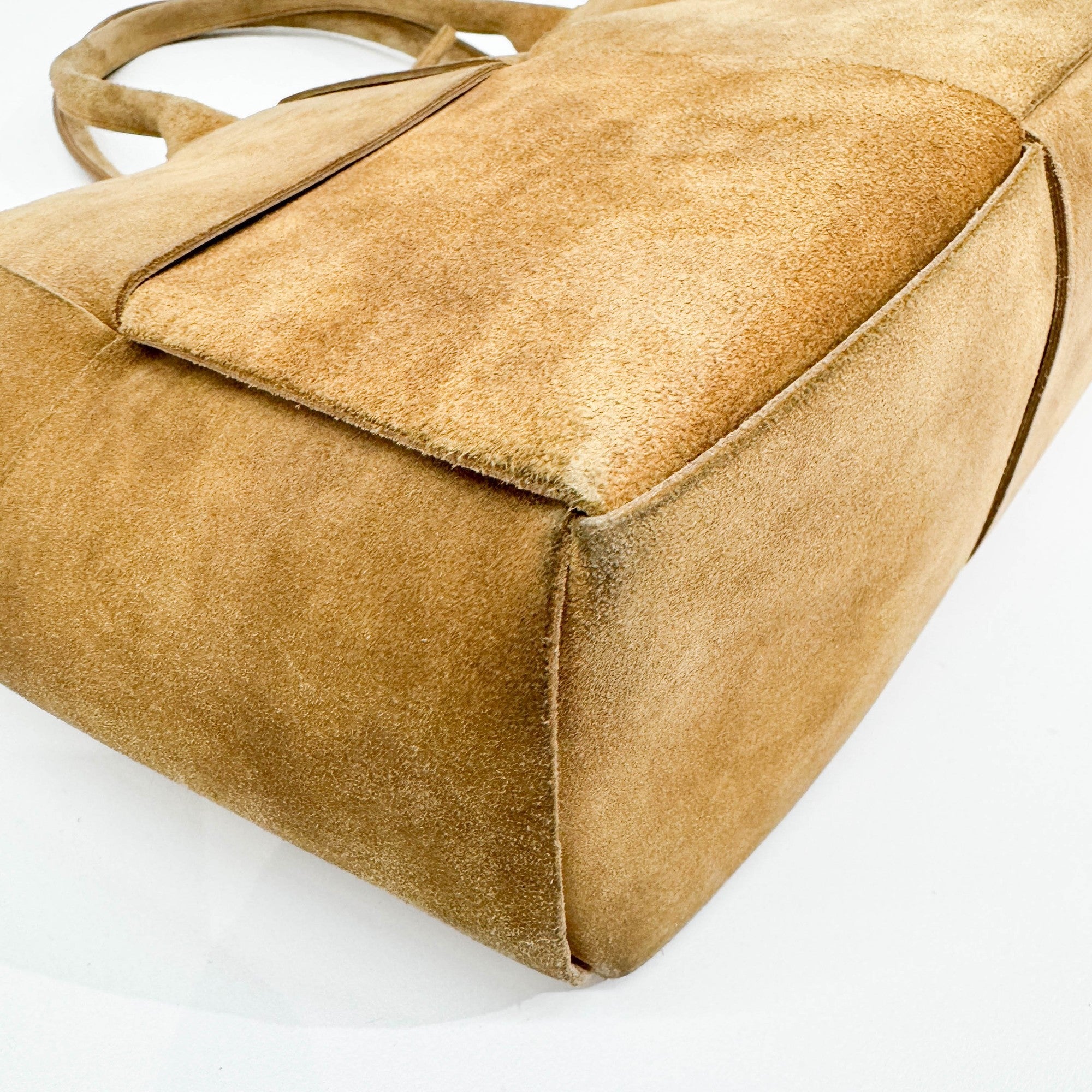 Arco Maxi Intrecciato Brown Suede Tote Bag