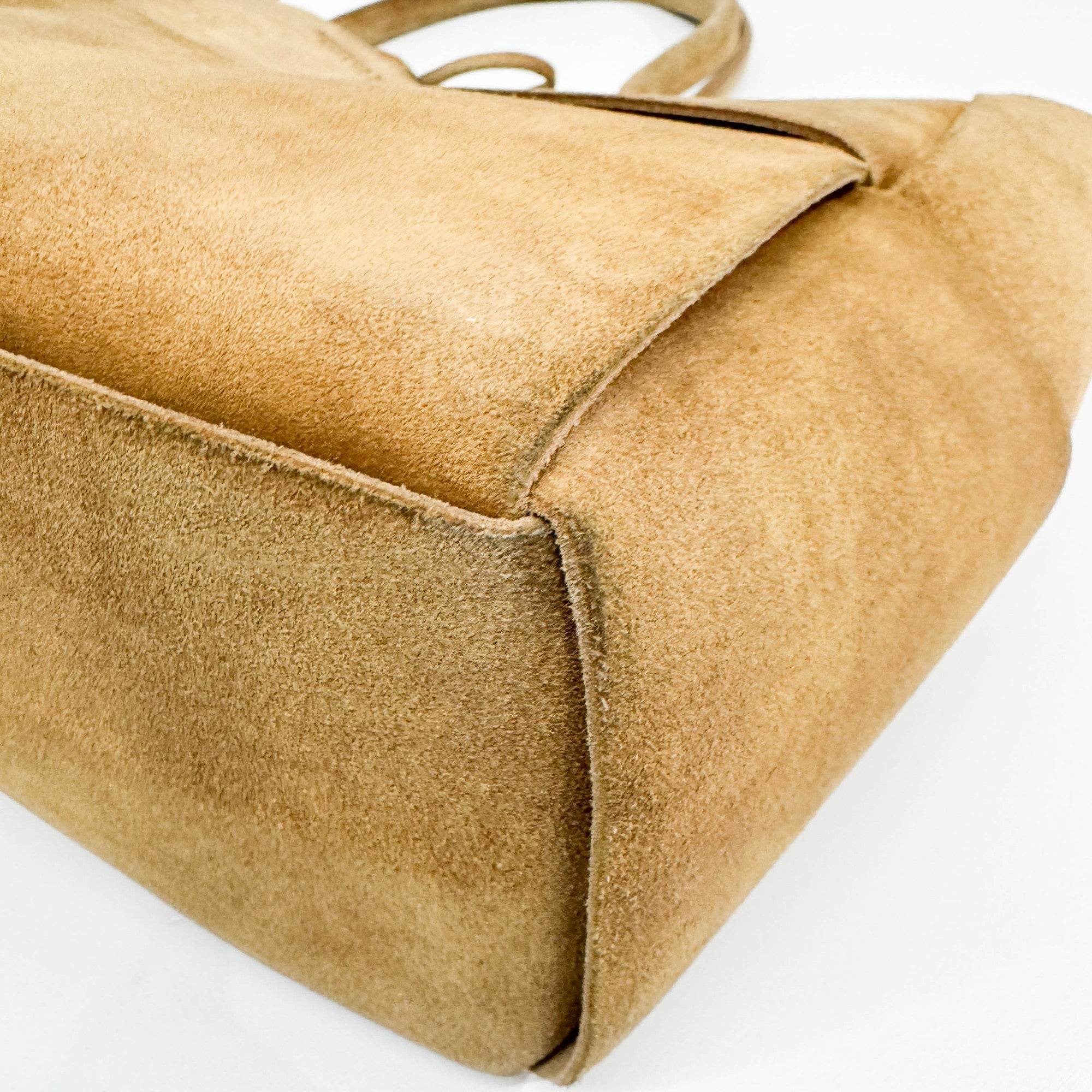 Arco Maxi Intrecciato Brown Suede Tote Bag