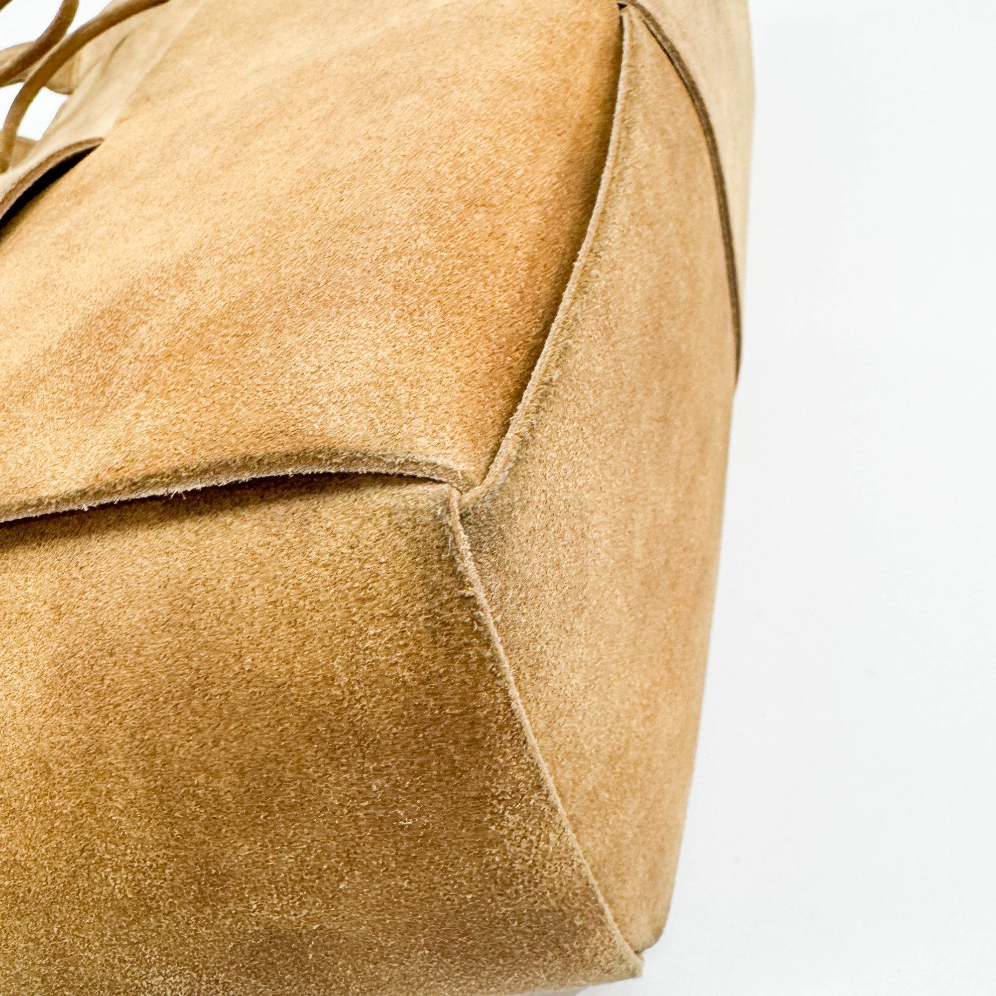 Arco Maxi Intrecciato Brown Suede Tote Bag
