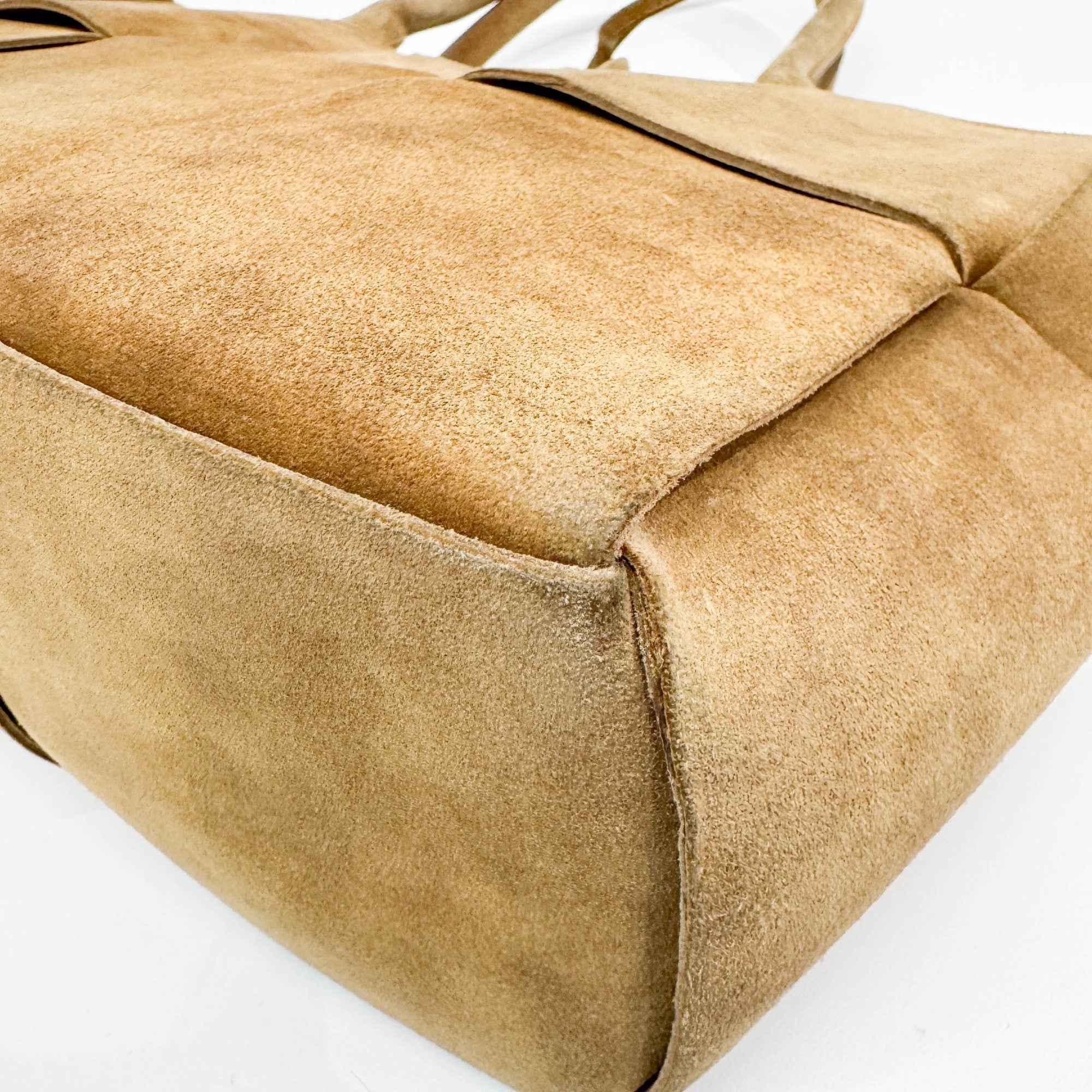 Arco Maxi Intrecciato Brown Suede Tote Bag