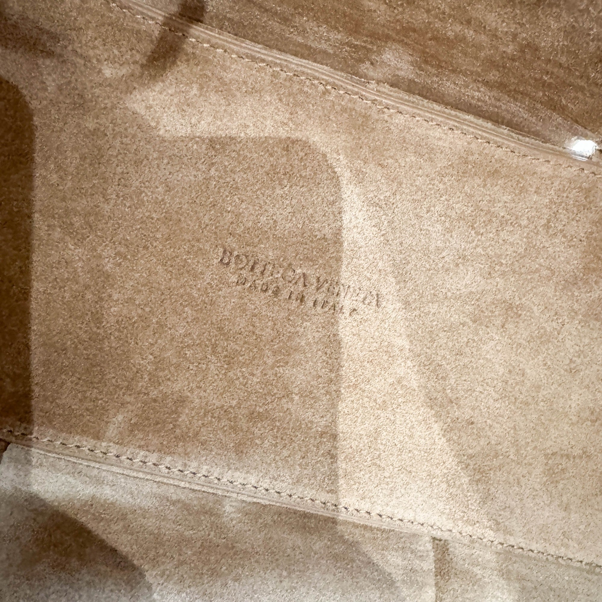 Arco Maxi Intrecciato Brown Suede Tote Bag