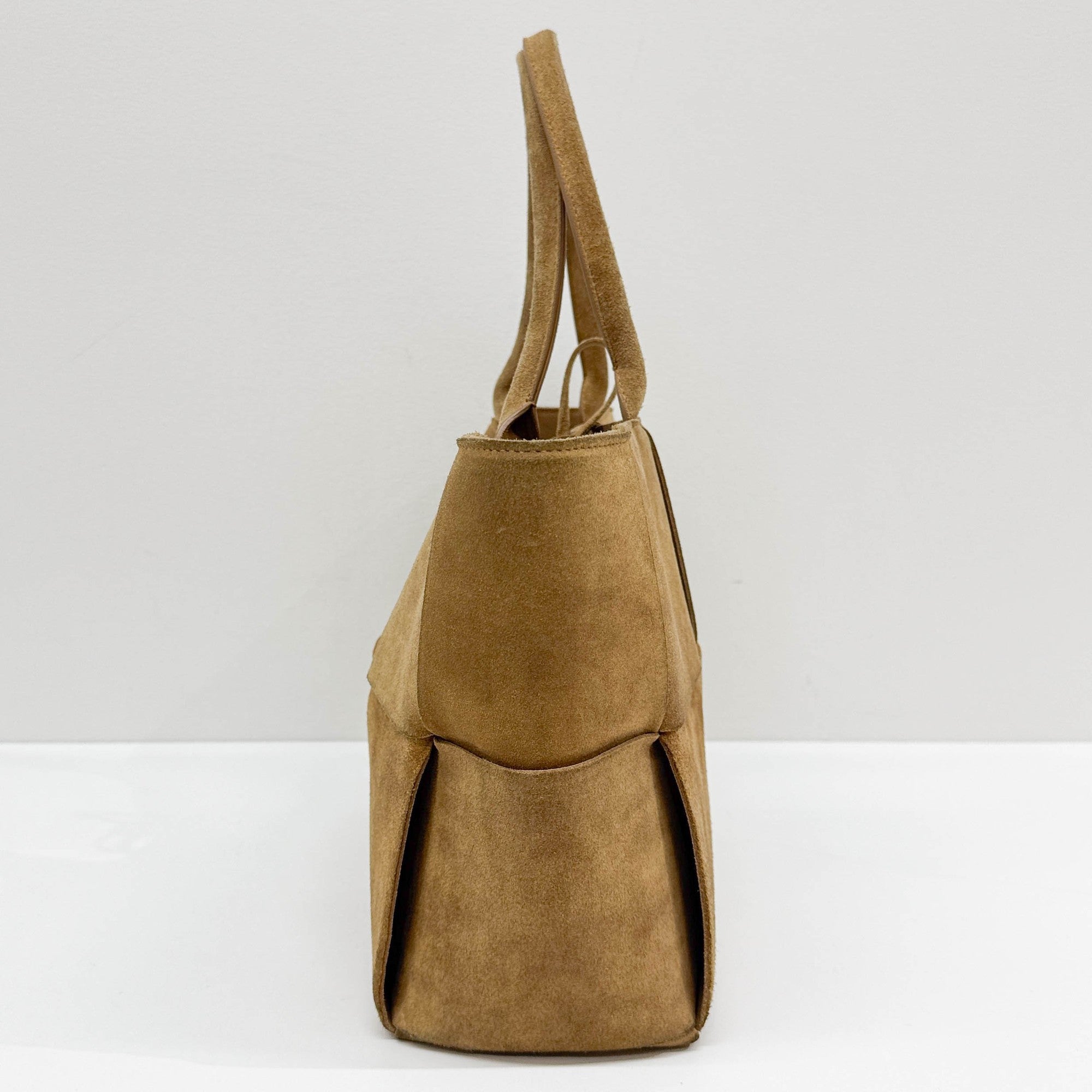 Arco Maxi Intrecciato Brown Suede Tote Bag