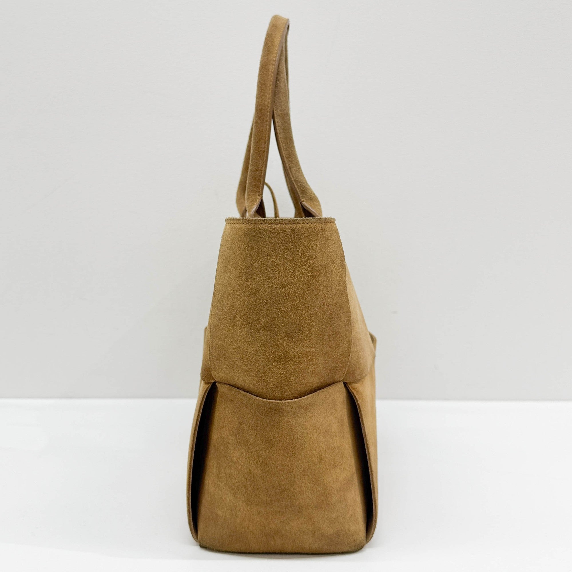 Arco Maxi Intrecciato Brown Suede Tote Bag
