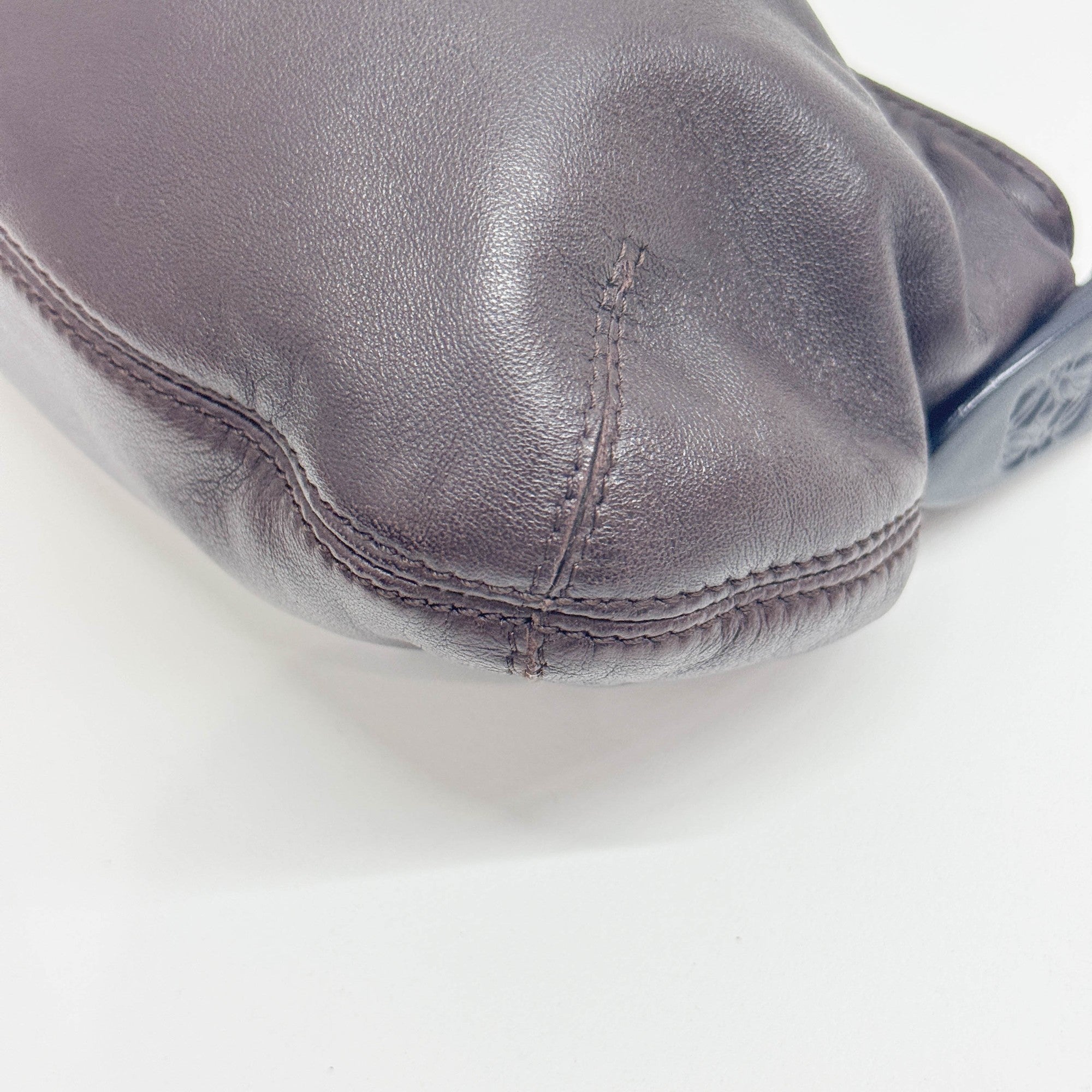 Anagram Espresso Nappa Leather Shoulder Pouch