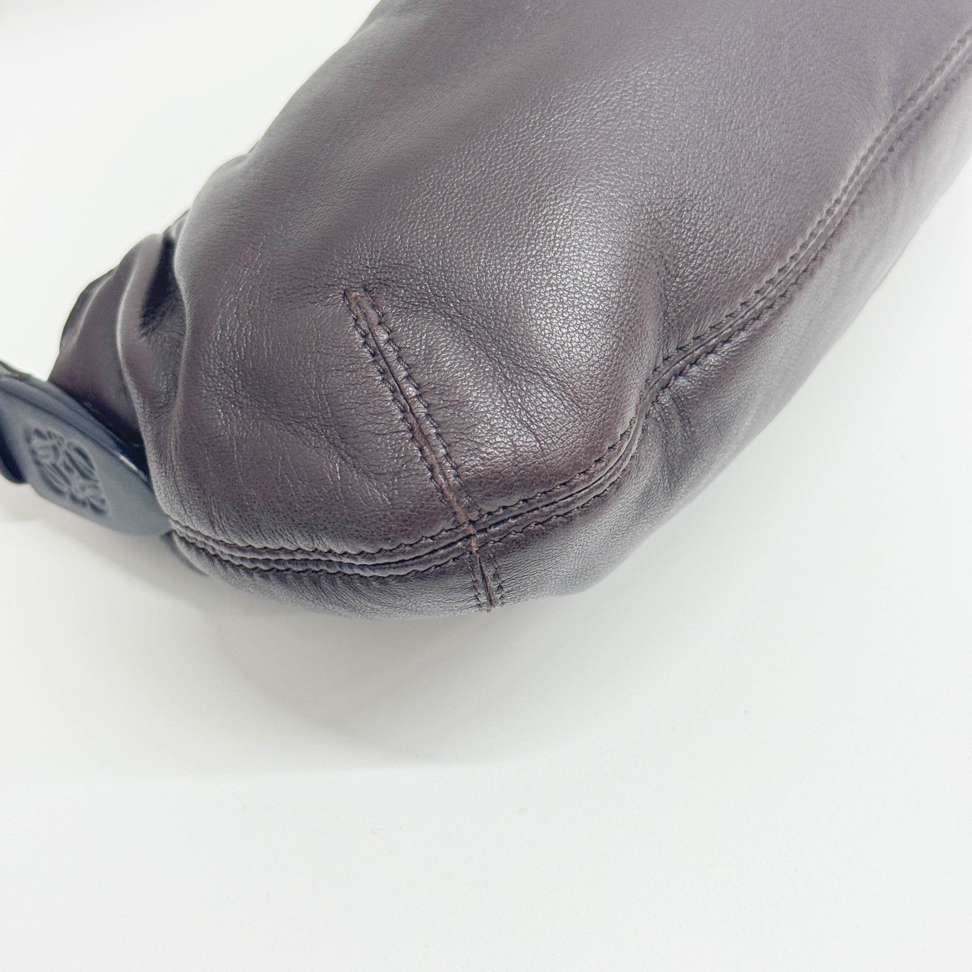 Anagram Espresso Nappa Leather Shoulder Pouch