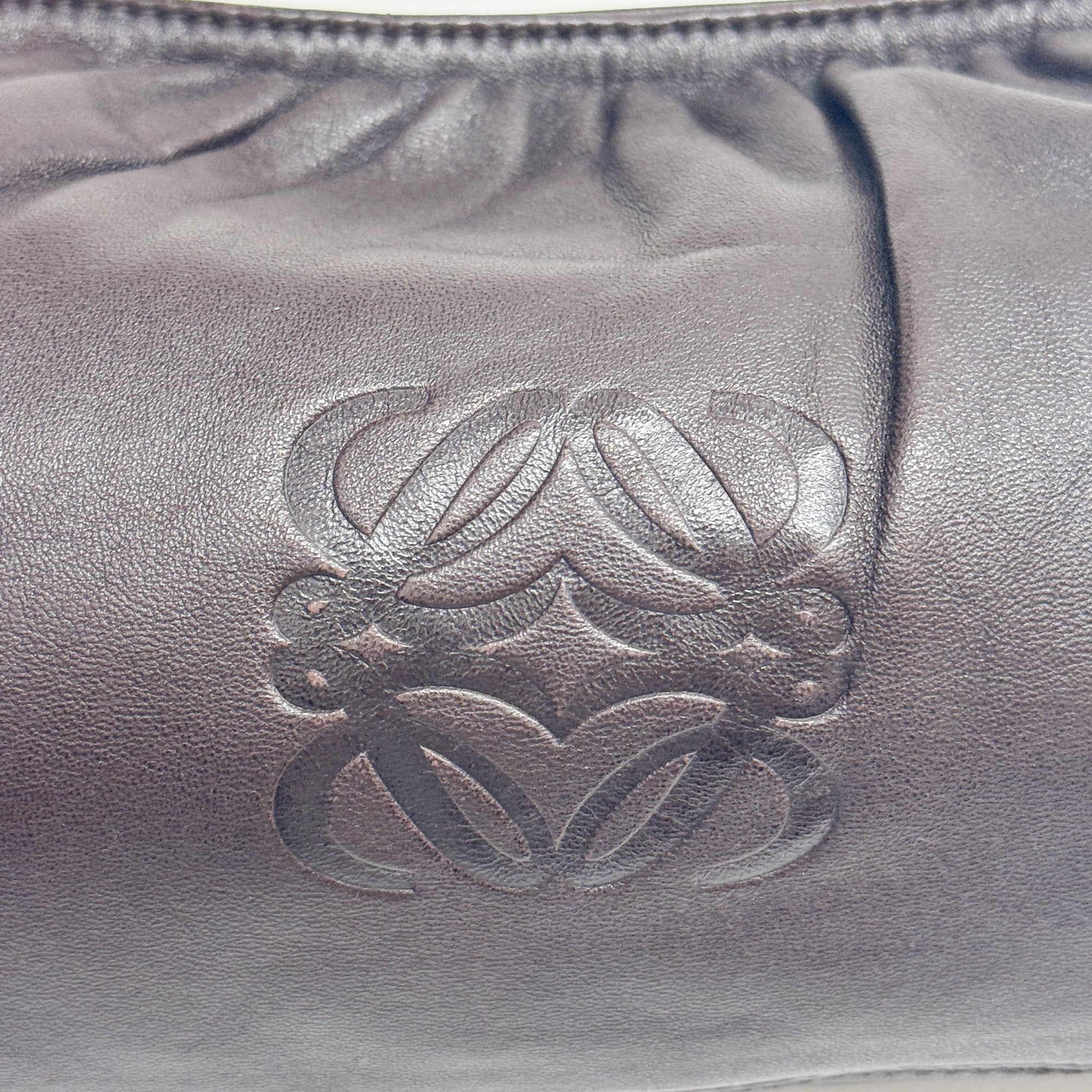 Anagram Espresso Nappa Leather Shoulder Pouch