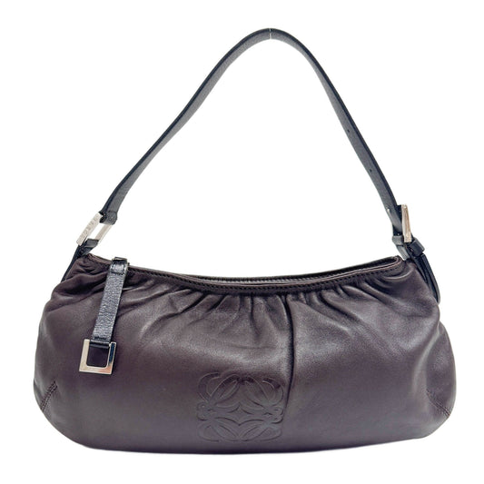 Anagram Espresso Nappa Leather Shoulder Pouch