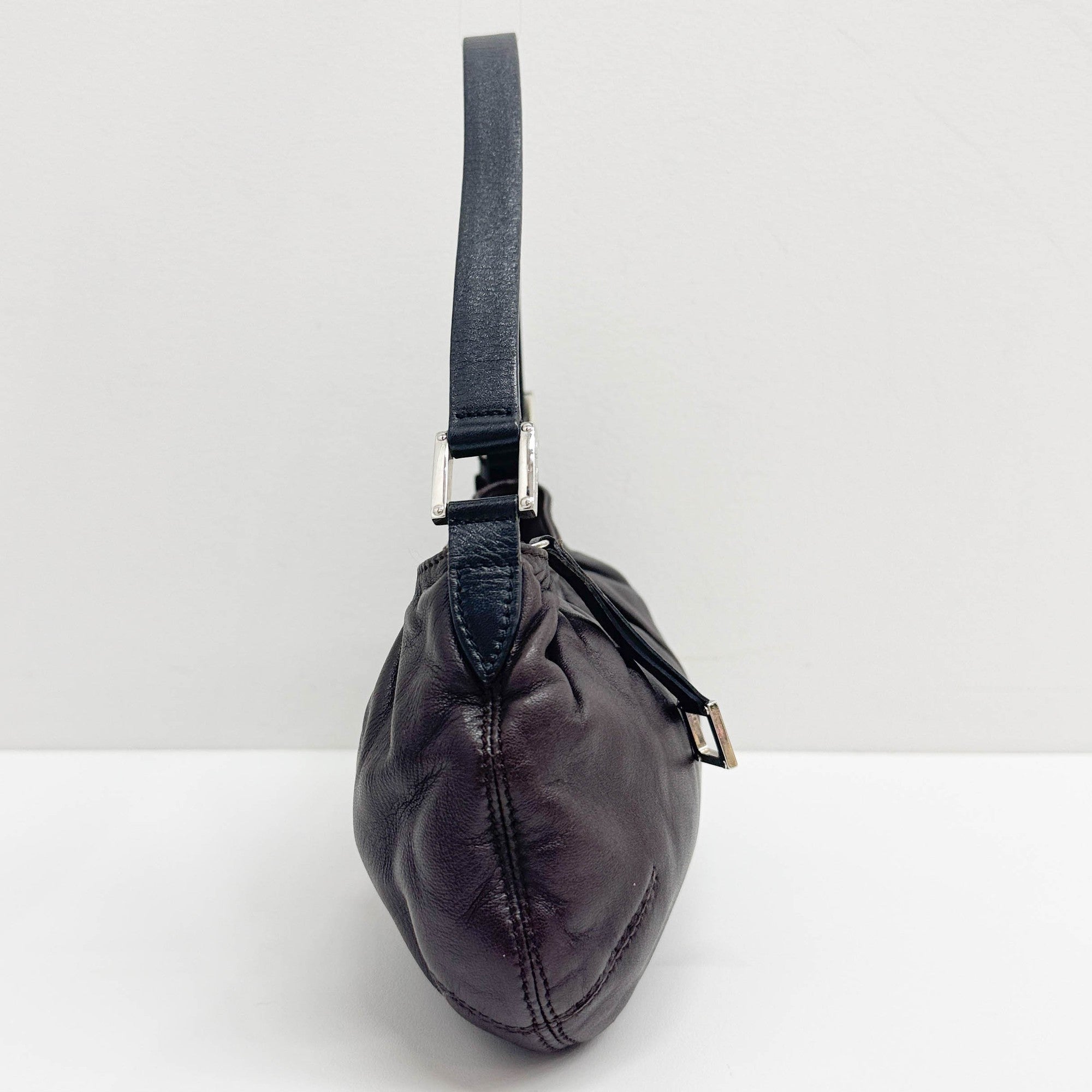 Anagram Espresso Nappa Leather Shoulder Pouch