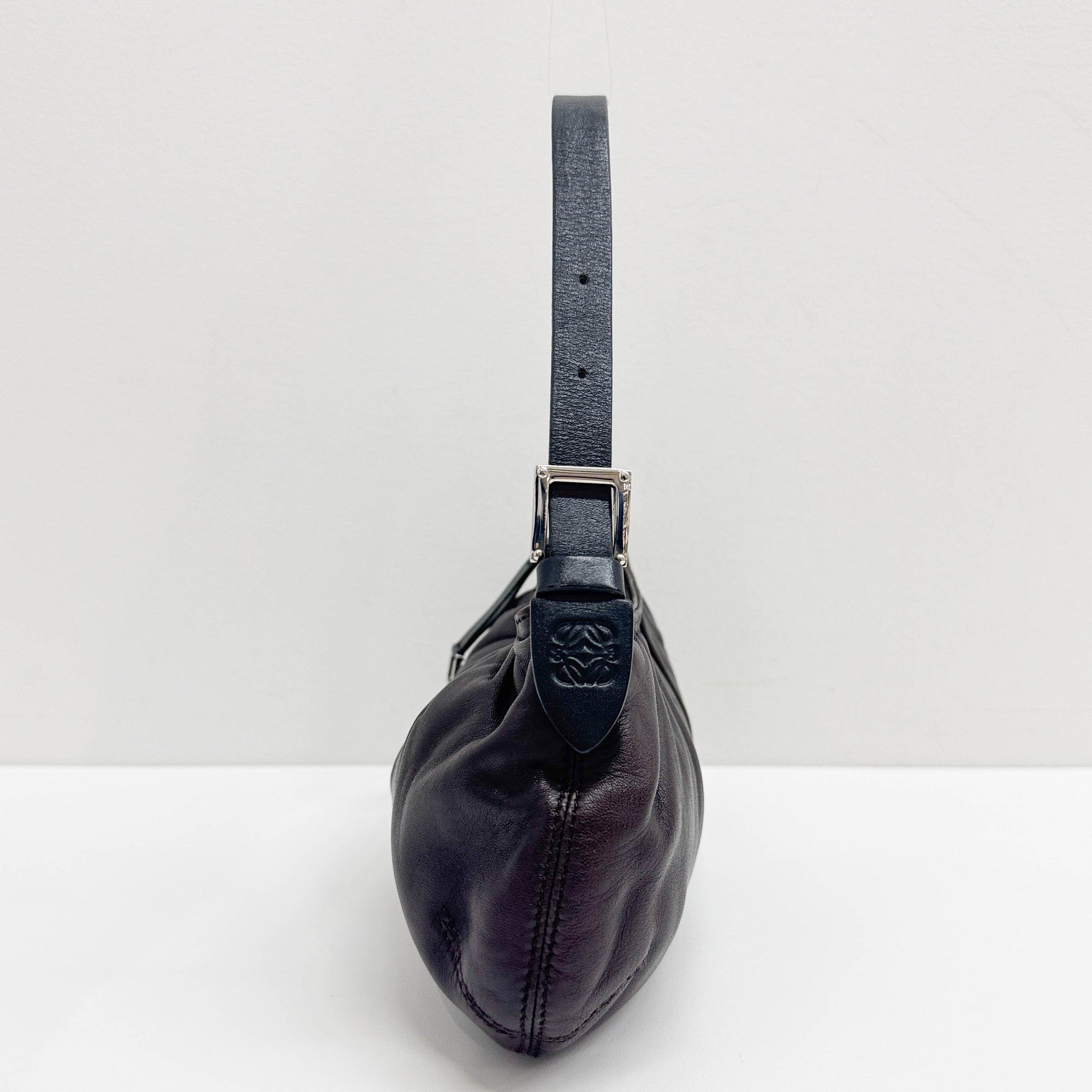 Anagram Espresso Nappa Leather Shoulder Pouch