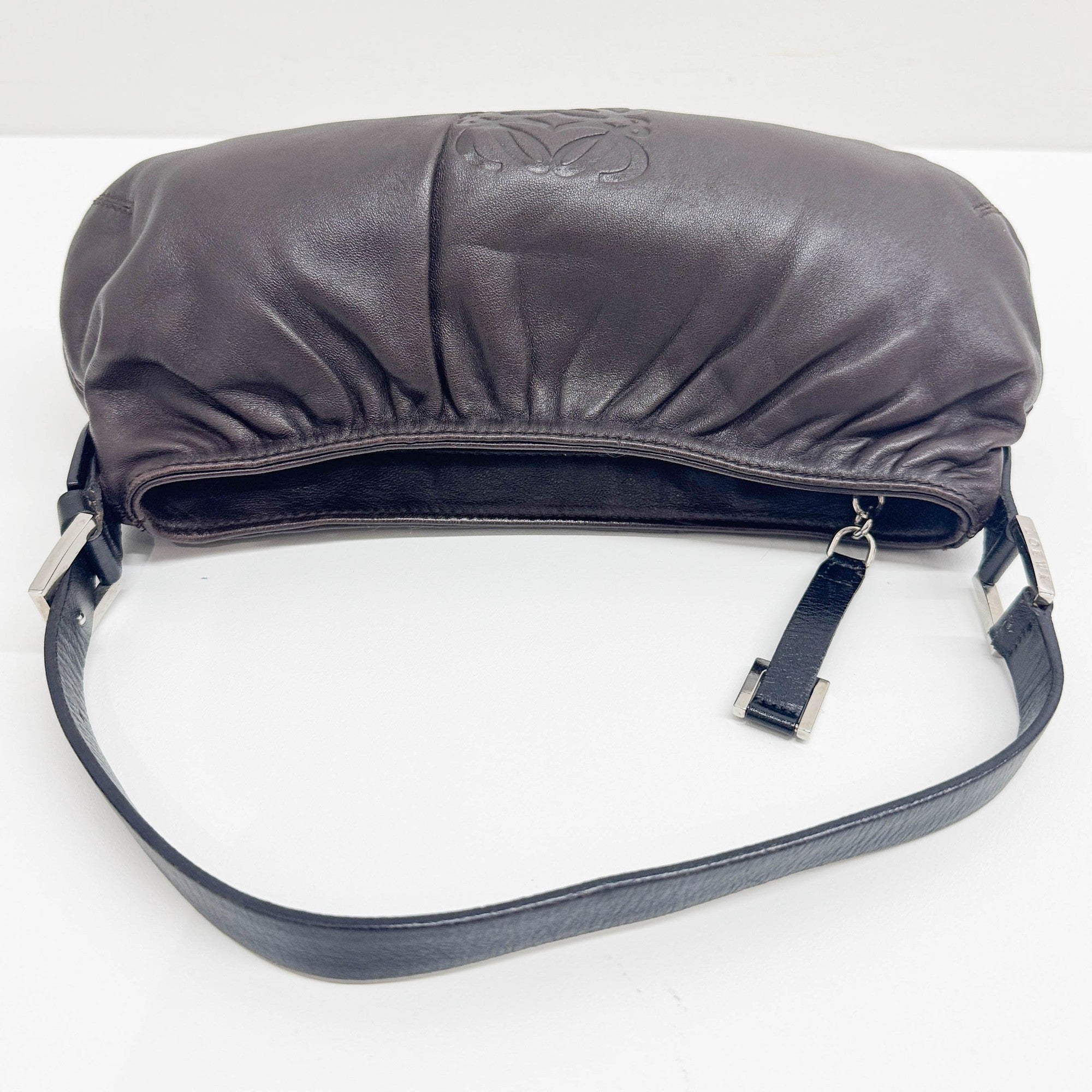 Anagram Espresso Nappa Leather Shoulder Pouch