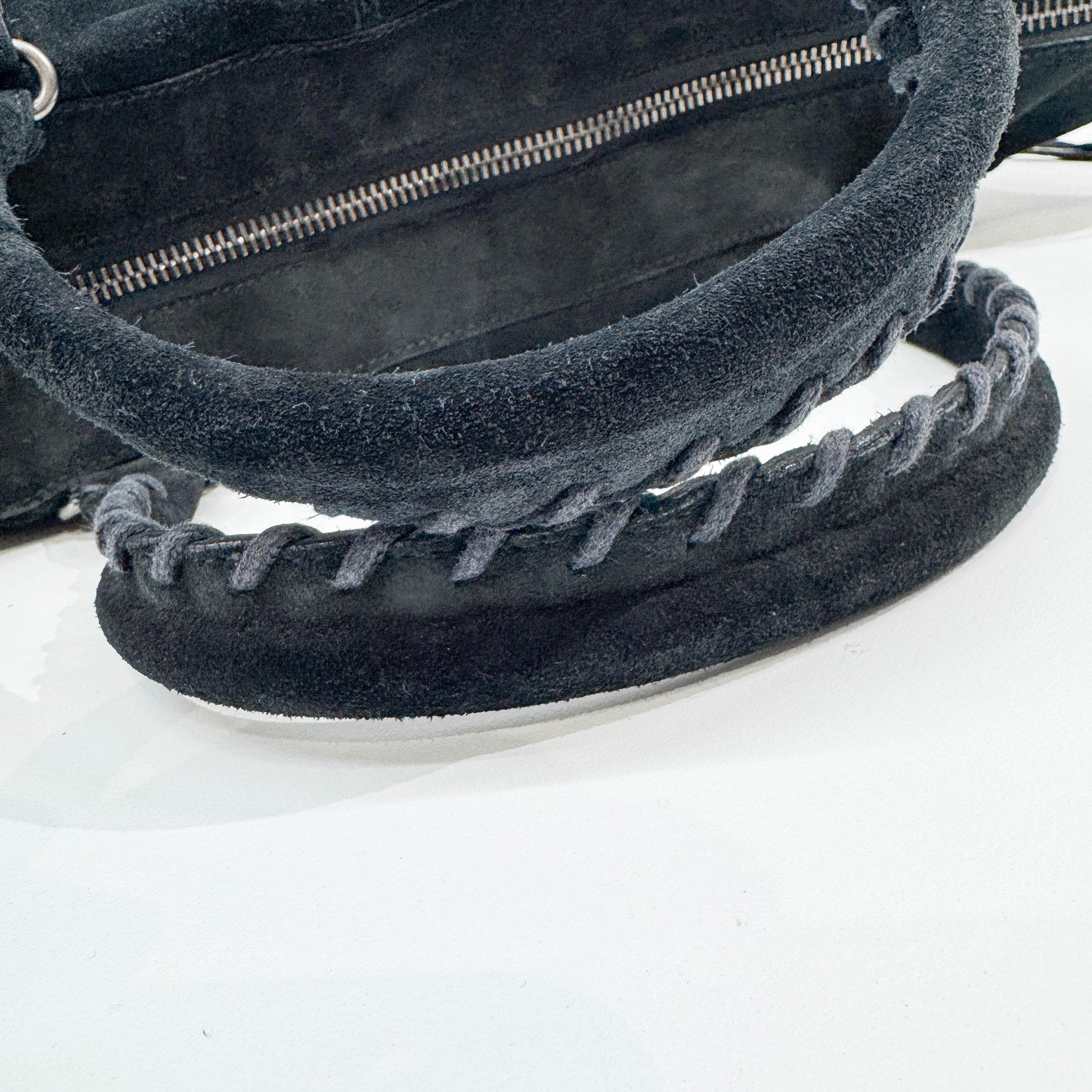 Weekender Black Suede Hand Bag