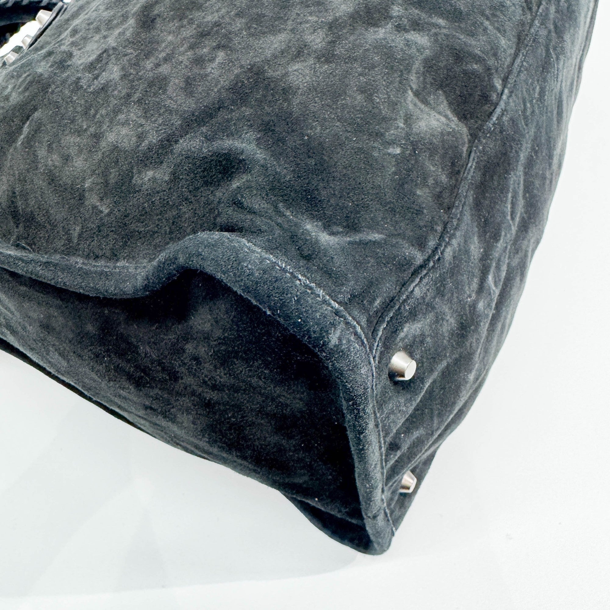 Weekender Black Suede Hand Bag