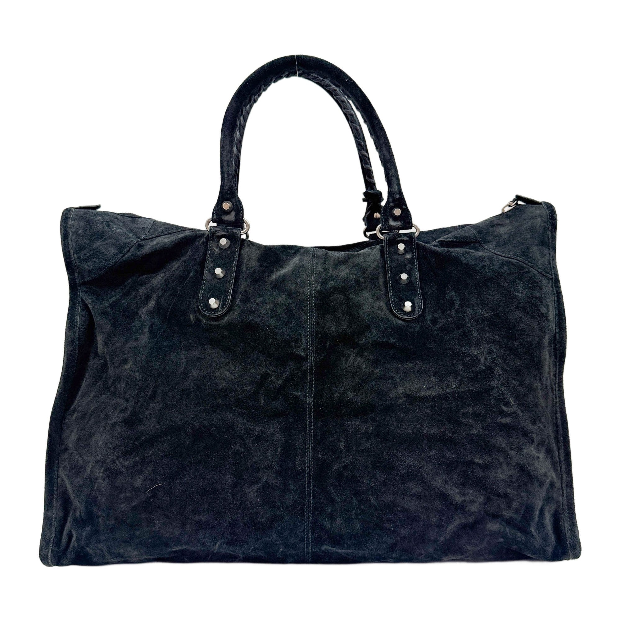 Weekender Black Suede Hand Bag