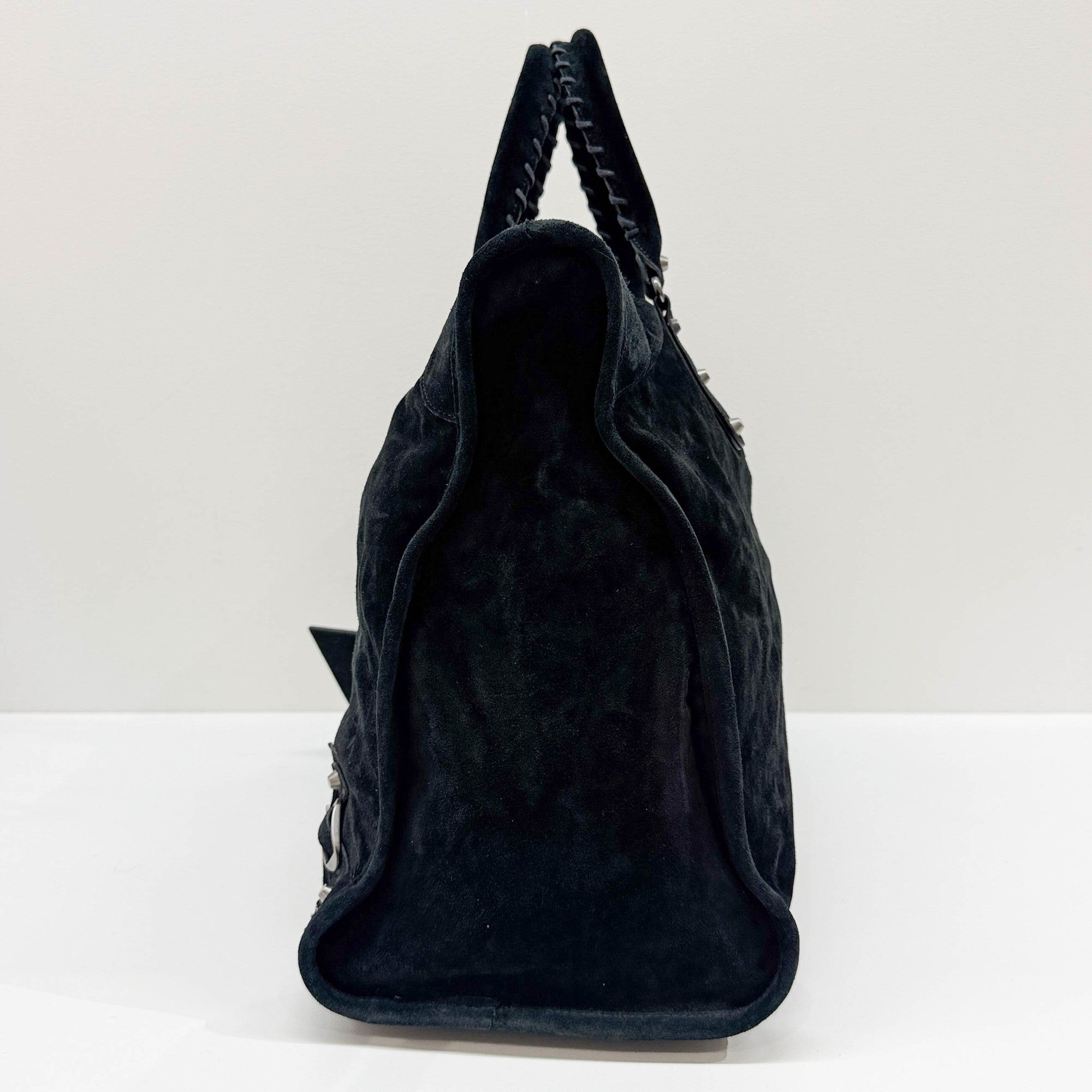 Weekender Black Suede Hand Bag