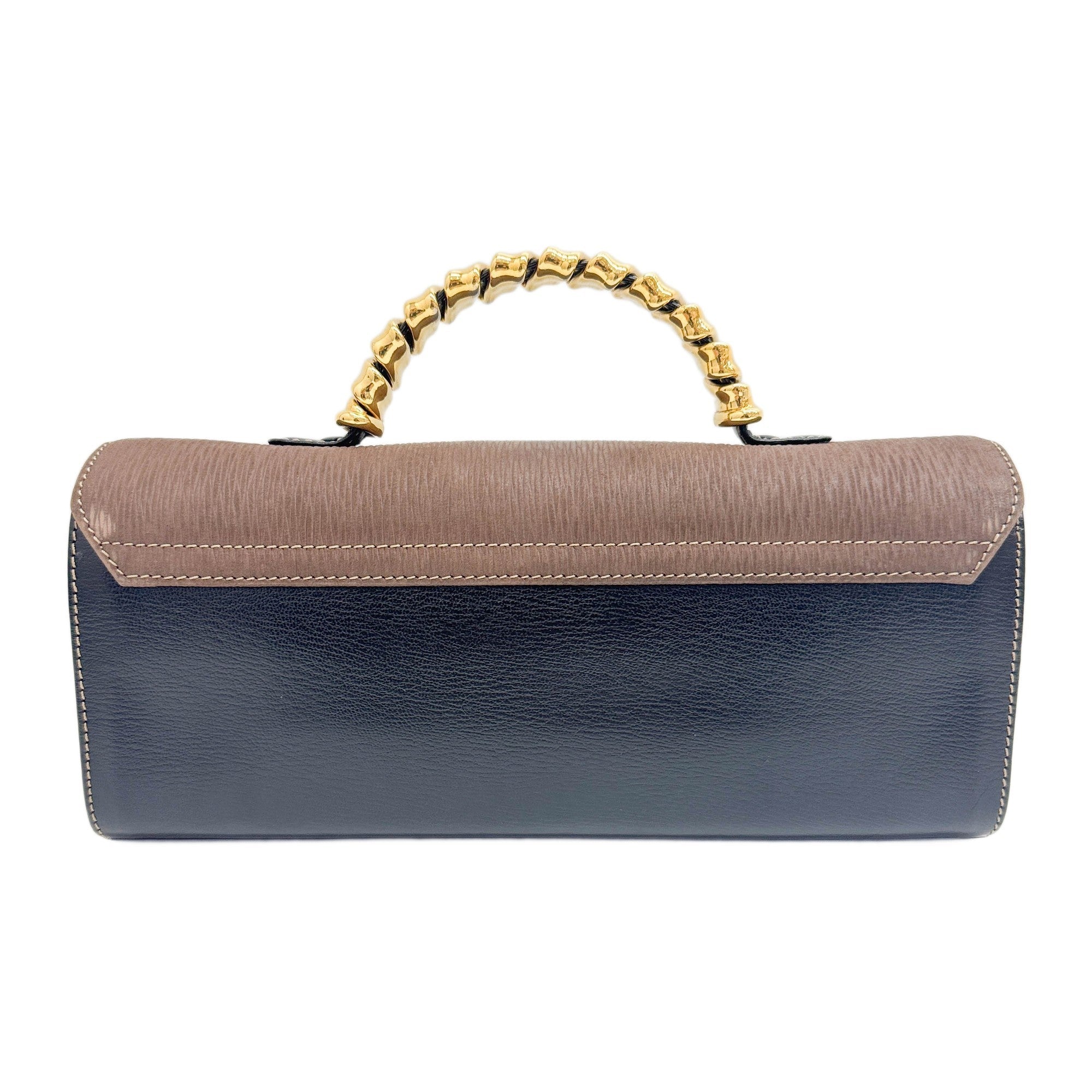 Velazquez Brown & Black Leather Hand Bag